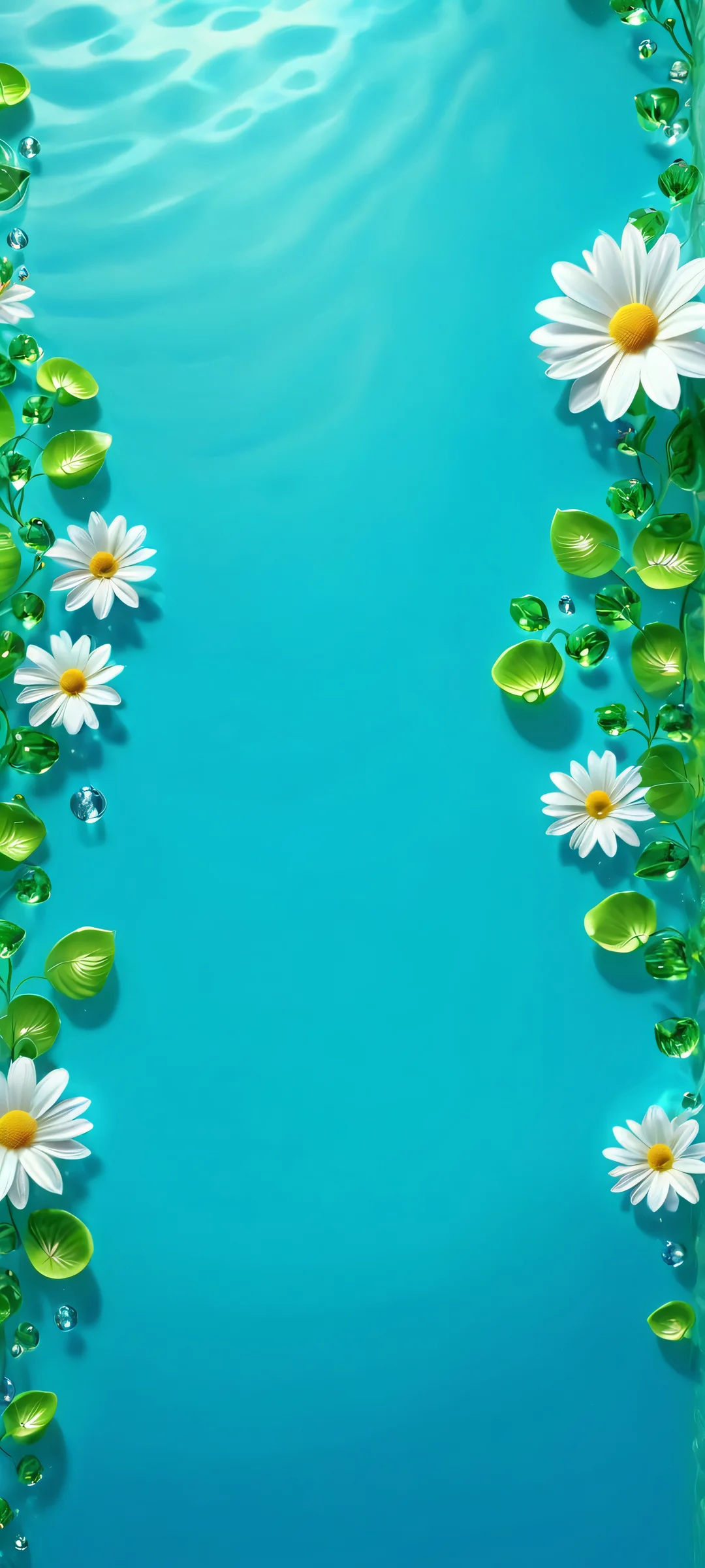 Waterfall Oasis Aesthetic Phone Wallpaper A serene waterfall surrounded by lush greenery and vibrant flowers, perfectly suited for your iPhone or Android home screen.