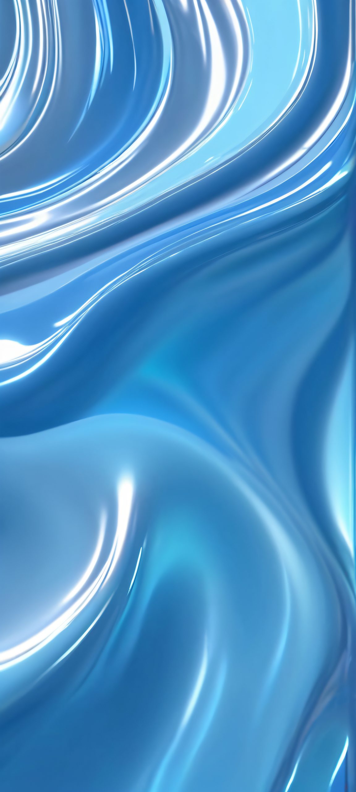 iPhone and Android mobile wallpaper featuring wavy liquid abstract background with metallic silver and deep blues. Highly detailed and optimized for mobile home screens.