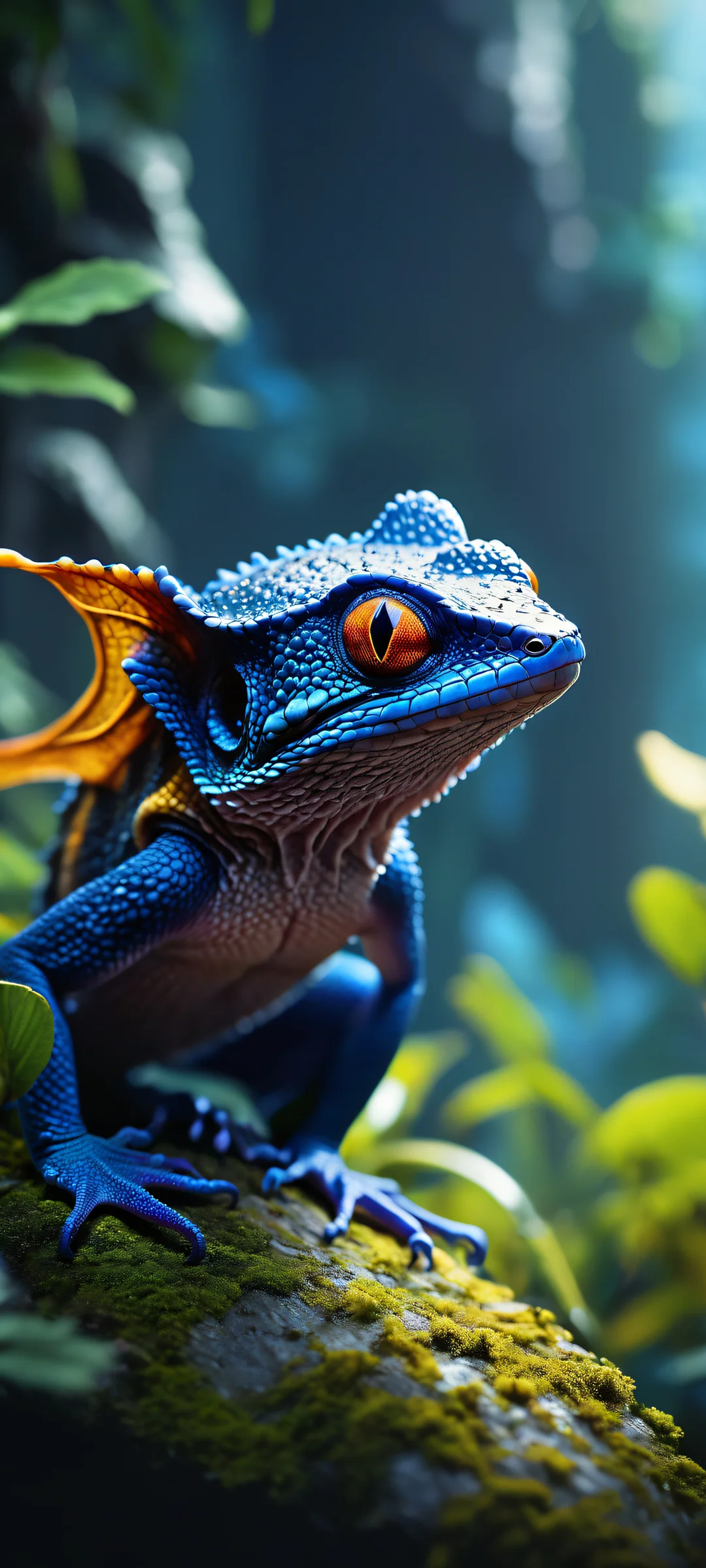 iPhone and Android users can now experience breathtaking digital art featuring whimsical creatures set against a dark, textured background with vibrant colors. Perfectly optimized for home screens.