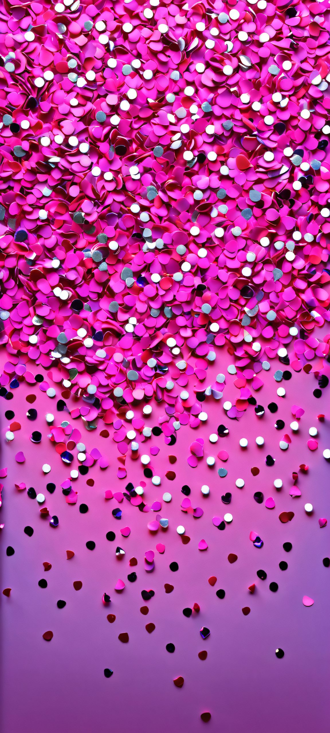 Whimsical Twilight Sparkle iPhone & Samsung QHD Wallpaper iPhone and Android users can add a touch of whimsy to their home screen with this glittering confetti backdrop, featuring vibrant pink and shiny silver hues.
