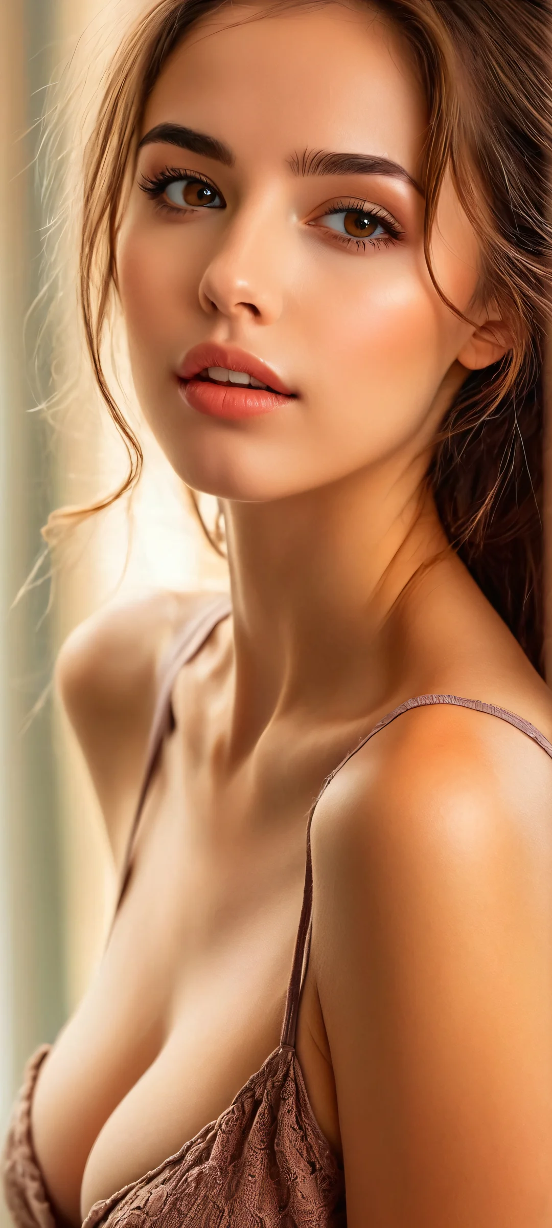 A soft-spoken girl surrounded by ancient tomes and dimly lit candles, perfectly suited for your iPhone/Android home screen.