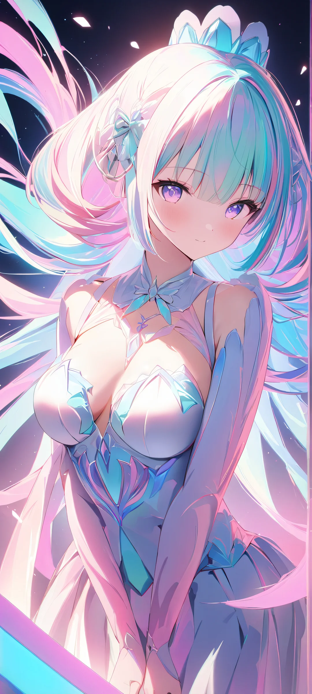 Breathtaking anime girl with pastel colors on iPhone and Android