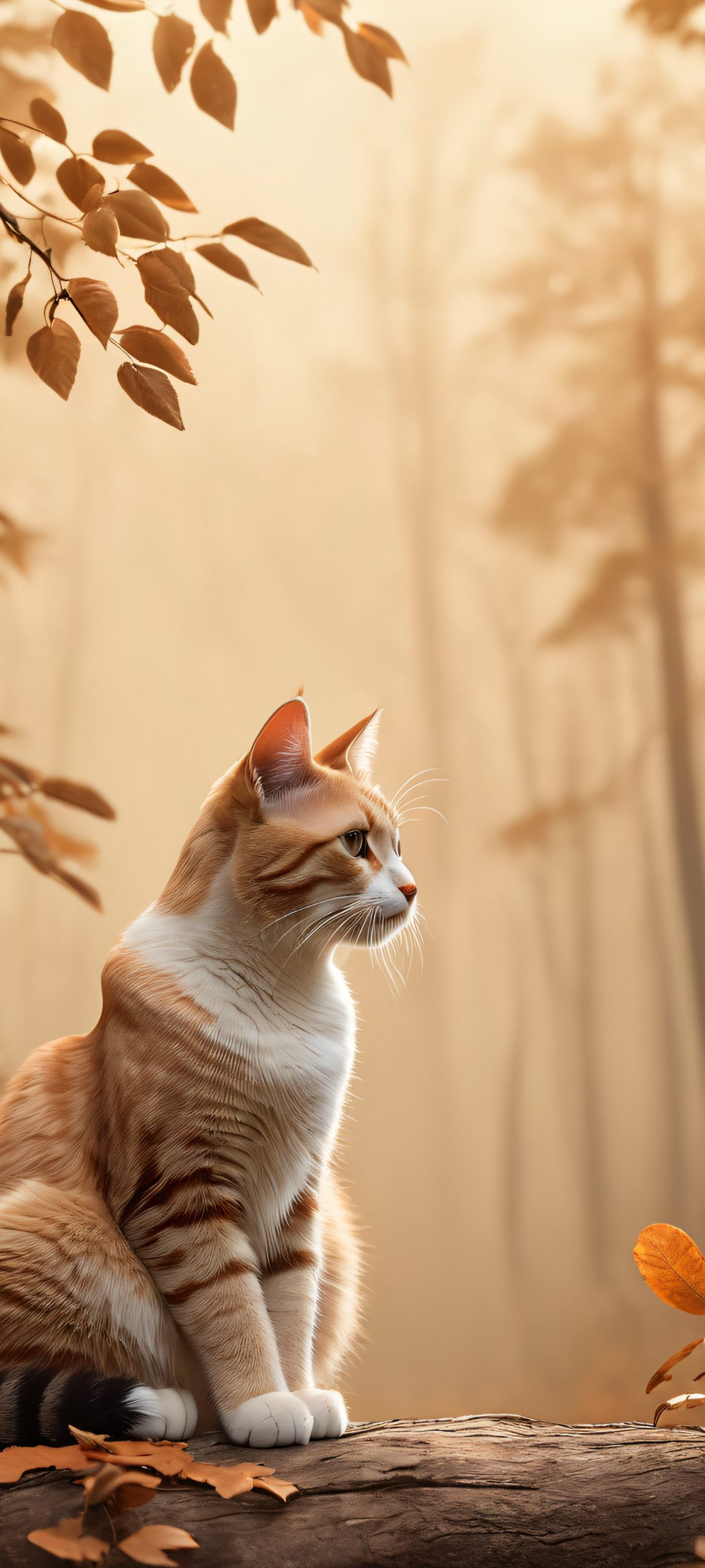 whispers of the wild cat woodland moody wallpaper scaled