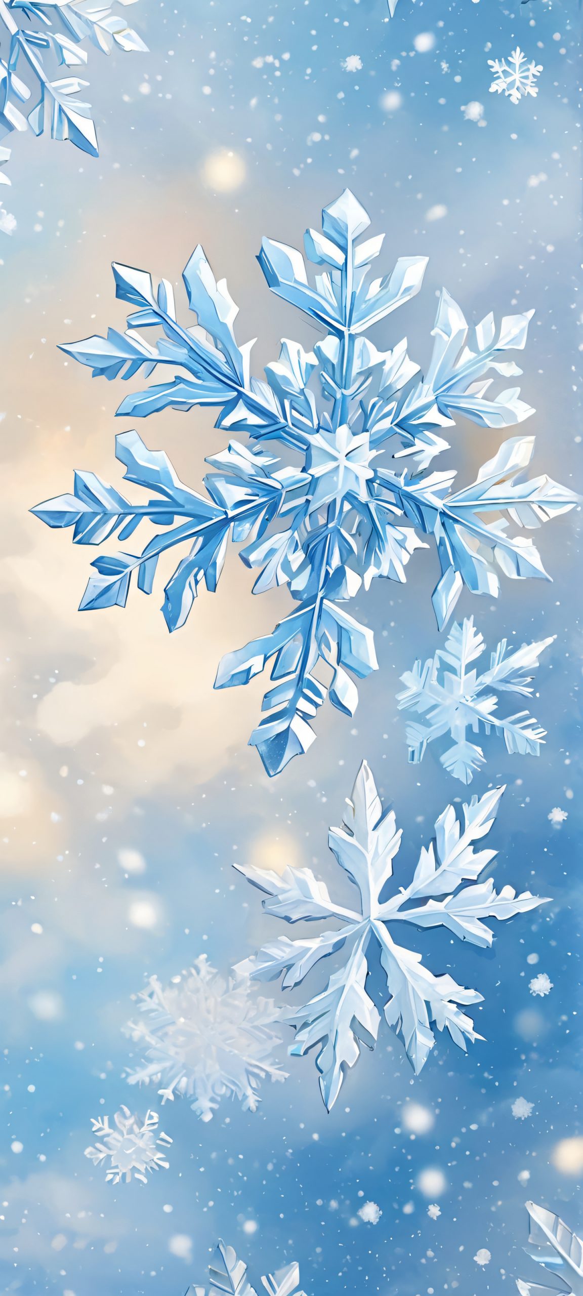 winter wonderland snowflakes cloudy watercolor wallpaper scaled
