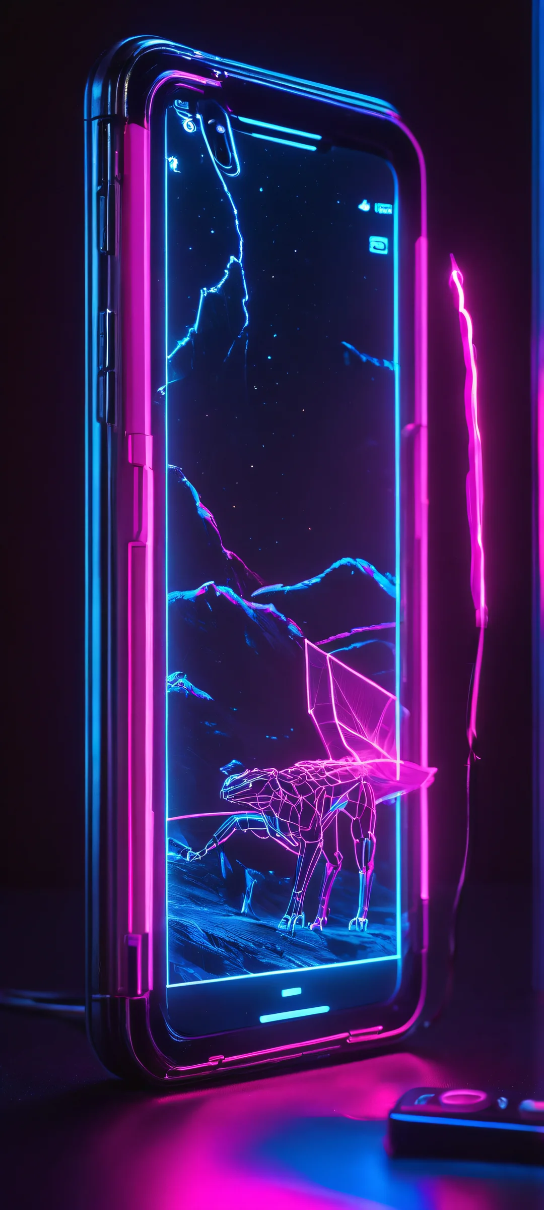 A stunning mobile wallpaper featuring Yautja vs Ksenomorph in a neon-lit Dark Bar setting, designed for iPhone and Android home screens.