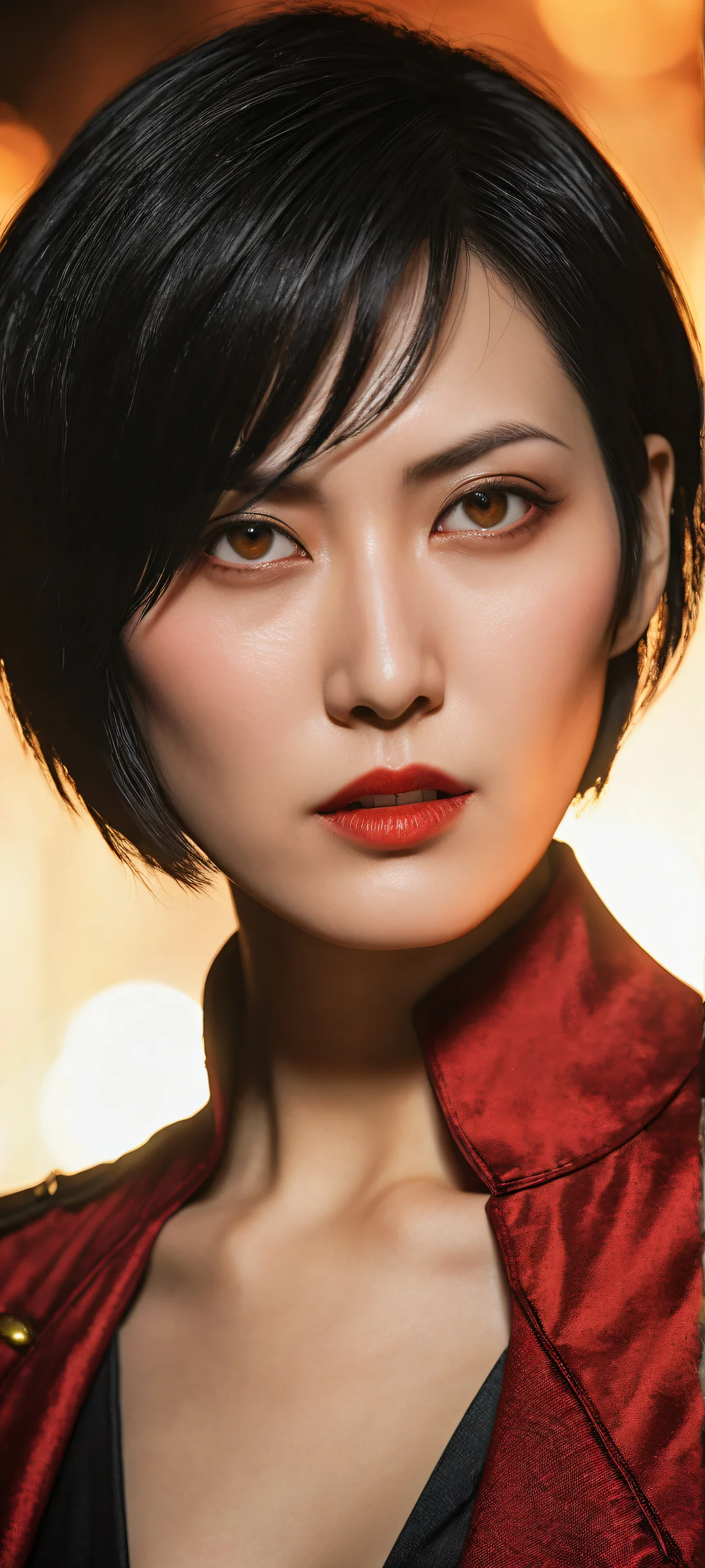 Stunning portrait of Ada Wong placed in a vast void on iPhone/Android