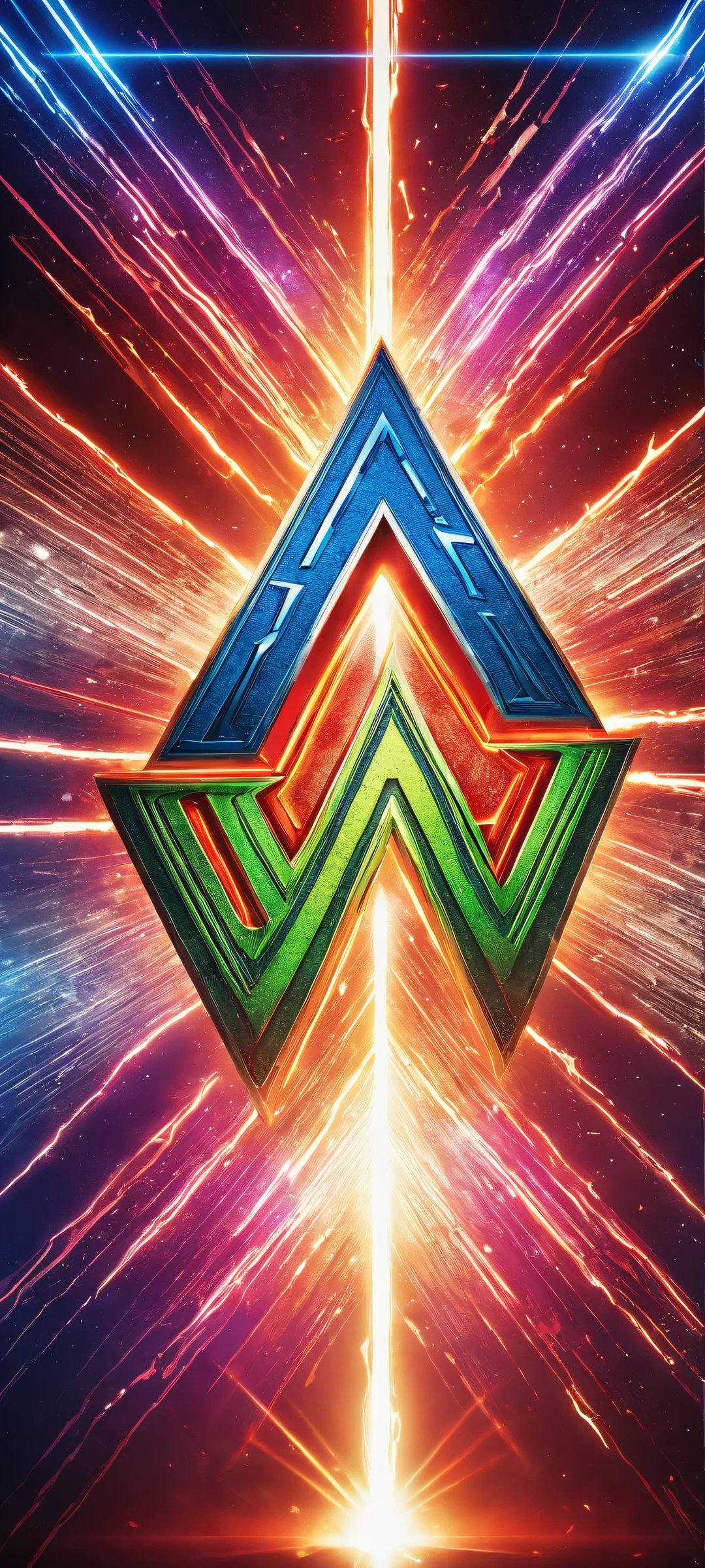 Vertical portrait artwork of All Elite Wrestling logo with intricate details on iPhone/Android home screens.