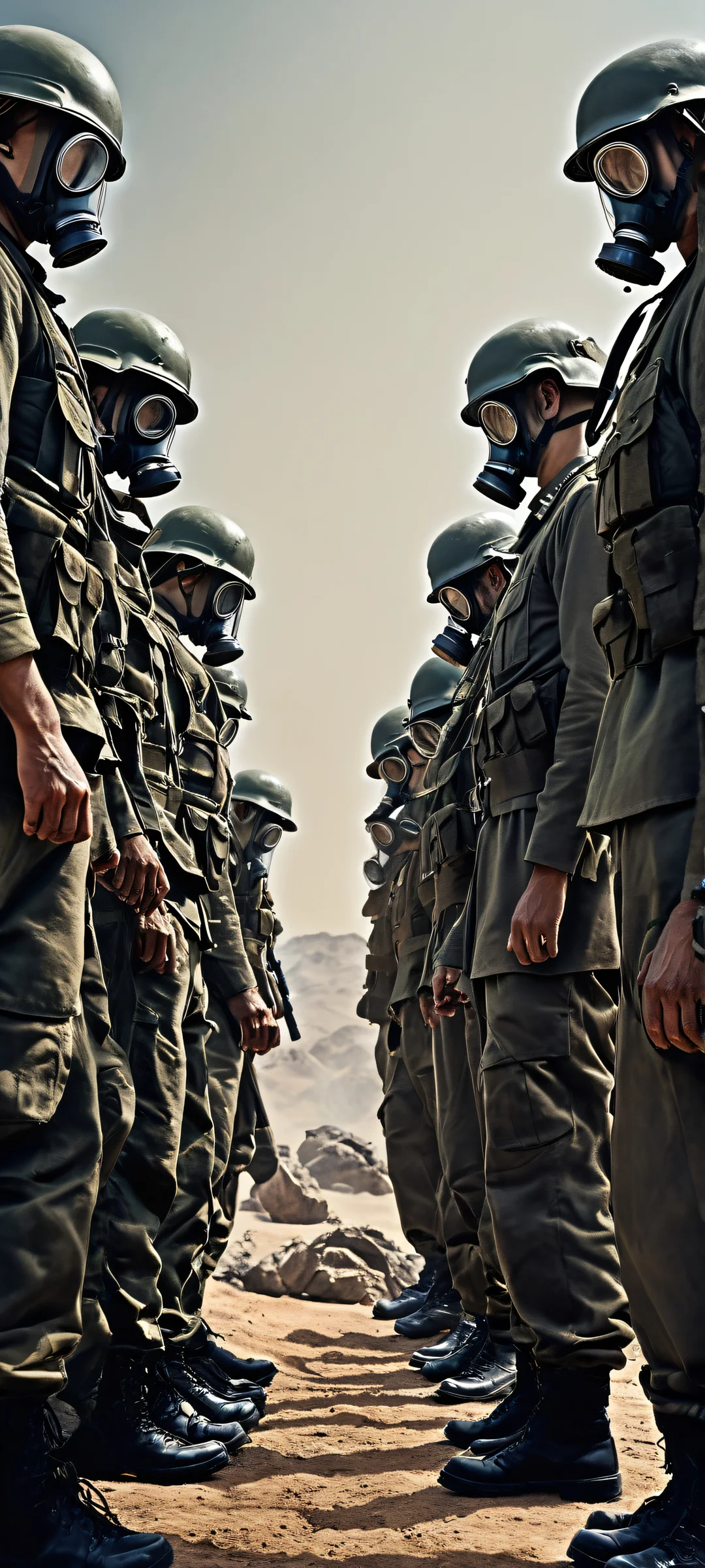 Aiming Soldiers 2K QHD Home Screen A group of soldiers aiming their rifles amidst a battlefield environment on an iPhone/Android device.