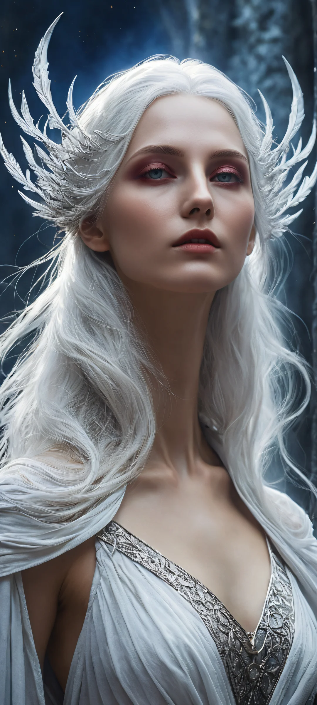 iPhone/Android wallpaper featuring Aleksandra Wojcik's portrait amidst a dark, misty atmosphere from Lordran. ホーム画面に最適.