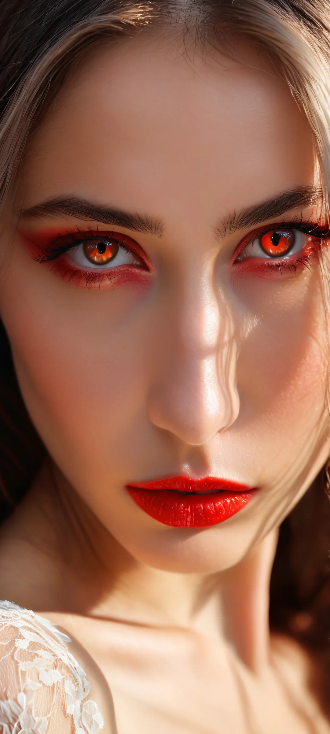 Ethereal Beauty Unfolds QHD Smartphone Background A stunning vertical portrait artwork of Alexandrina Sebastiane for iPhone/Android, featuring intricate micro-details and radiant colors.