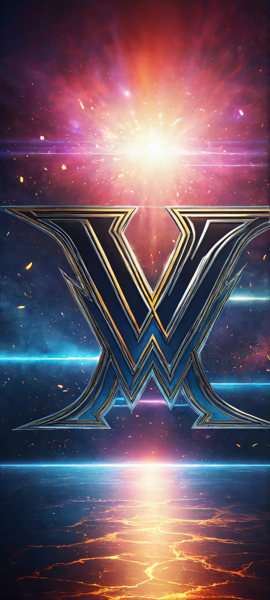 Breathtaking portrait artwork of the All Elite Wrestling logo on iPhone/Android