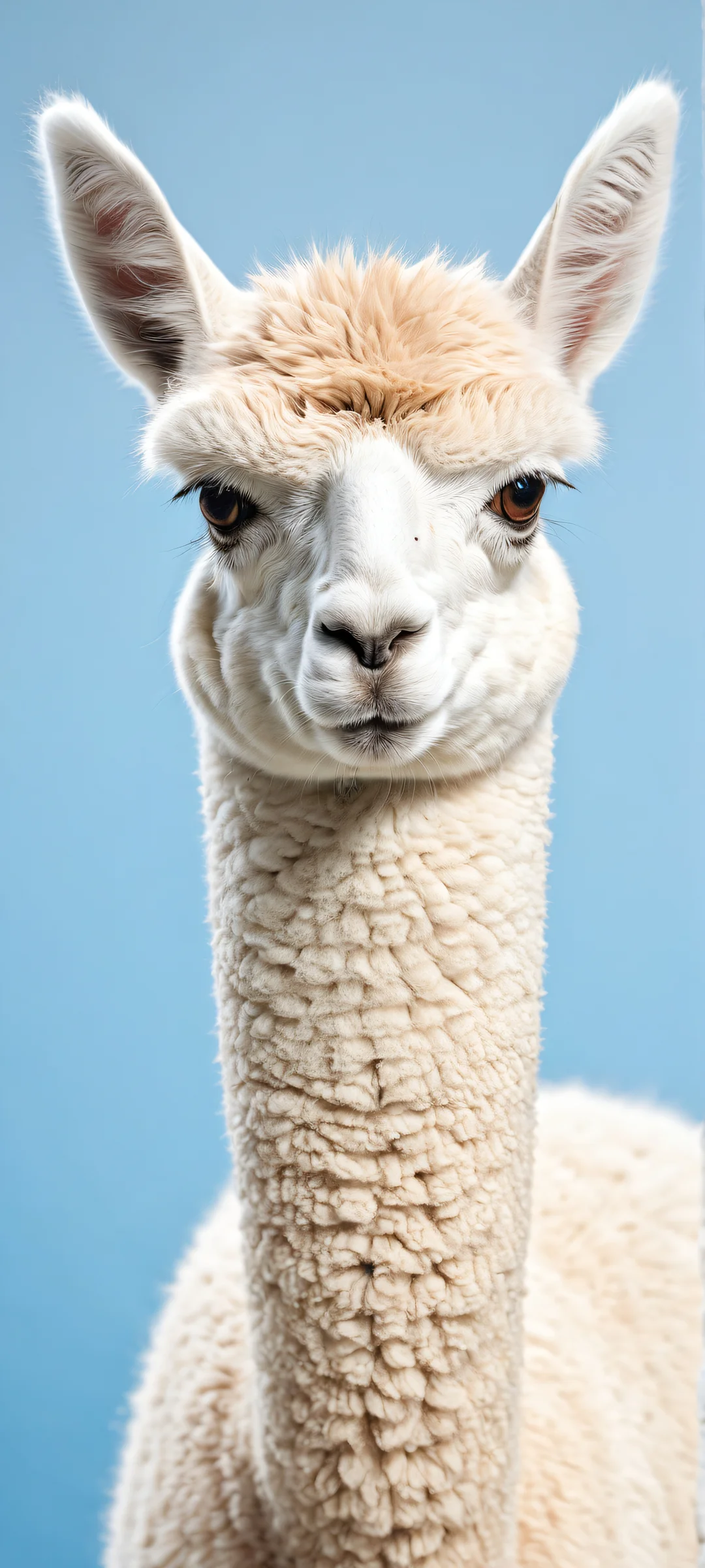 Breathtaking digital artwork of an alpaca on a clean and empty background, iPhone/Androidのホーム画面に完全に最適化.