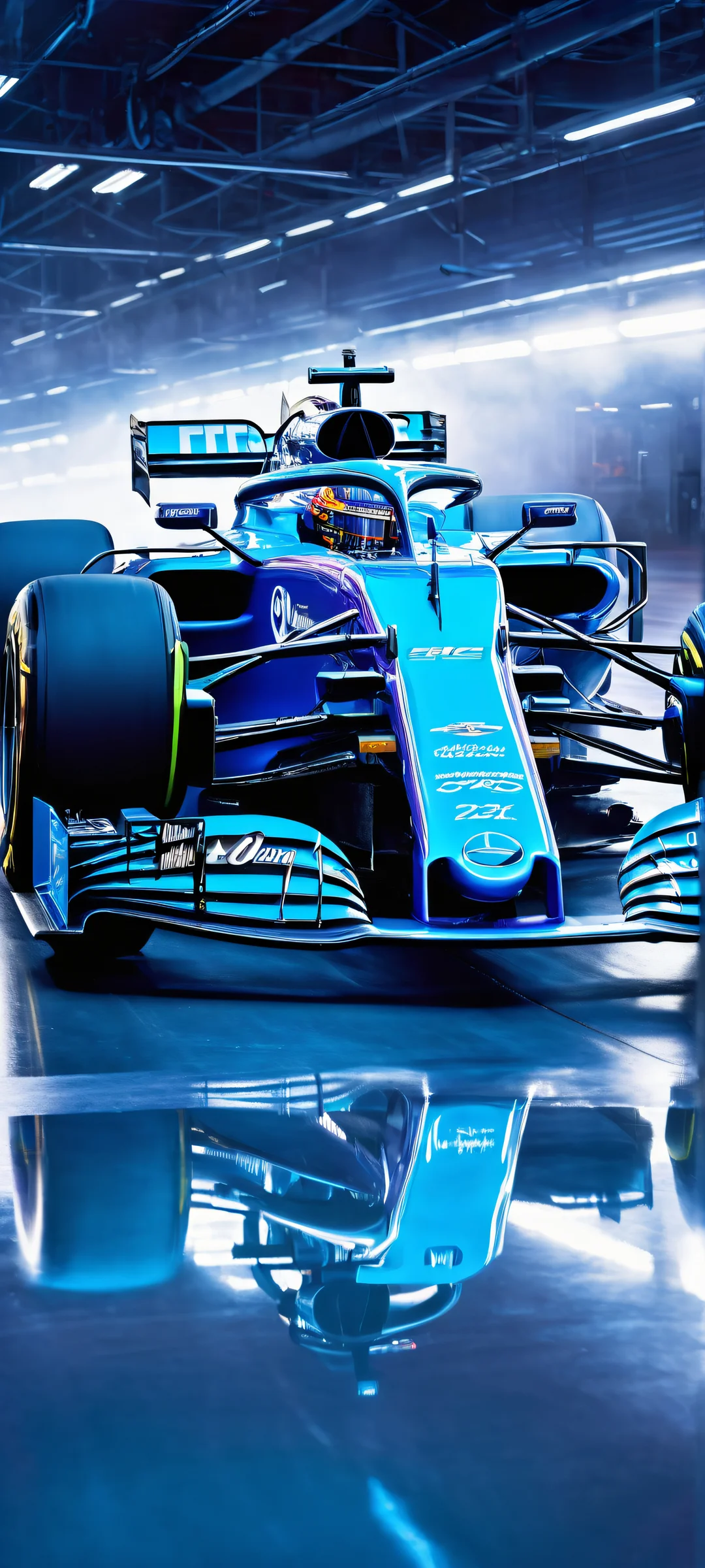 Breathtaking portrait of Alpine F1 vehicle on iPhone/Android home screen