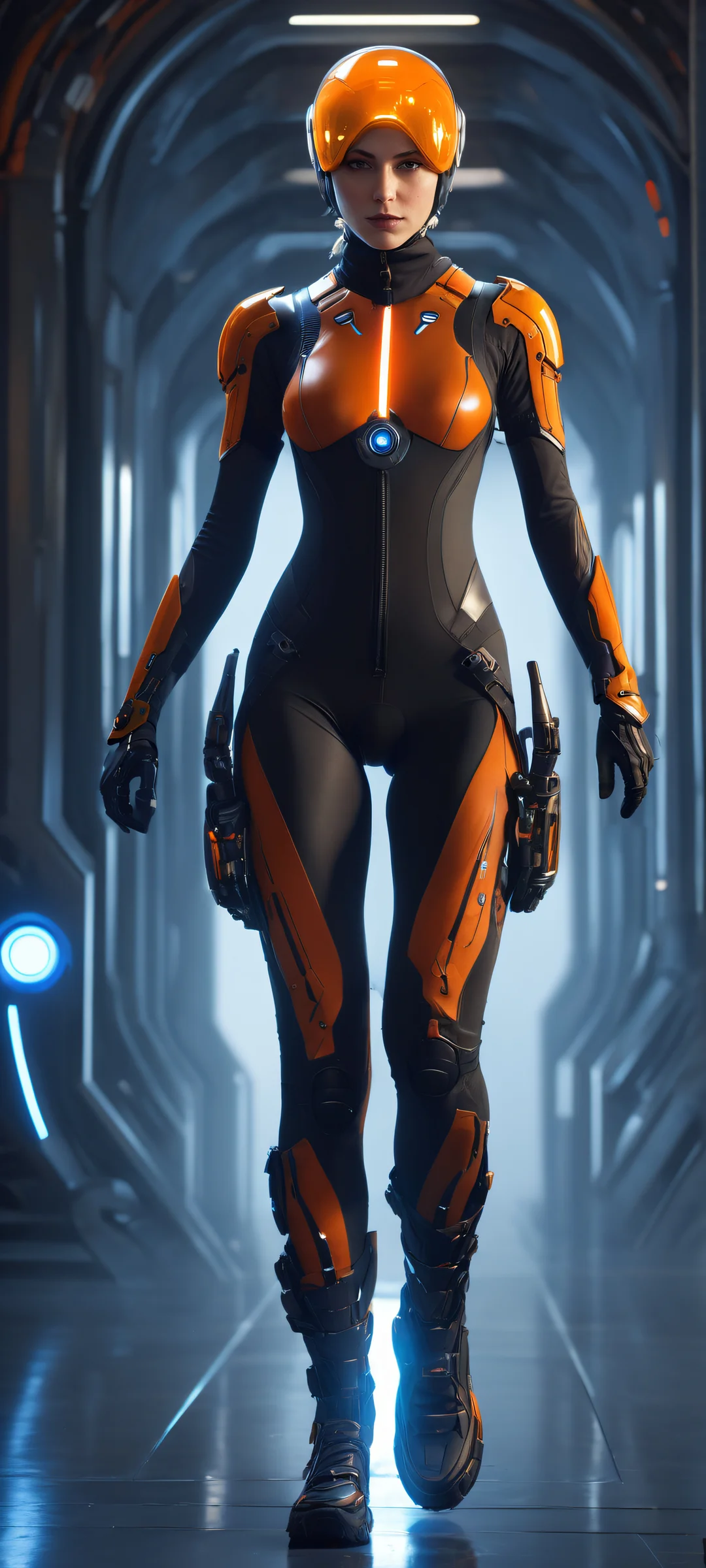 Elegant portrait of Alyx Vance from Valve, perfekt optimiert für iPhone- und Android-Startbildschirme, with stunning neon blues and metallic silvers.