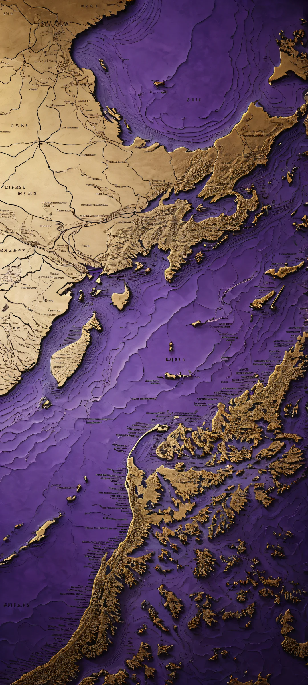 iPhone/Android wallpaper featuring Ancient Mappers in stunning digital art with purple background and soft glow.