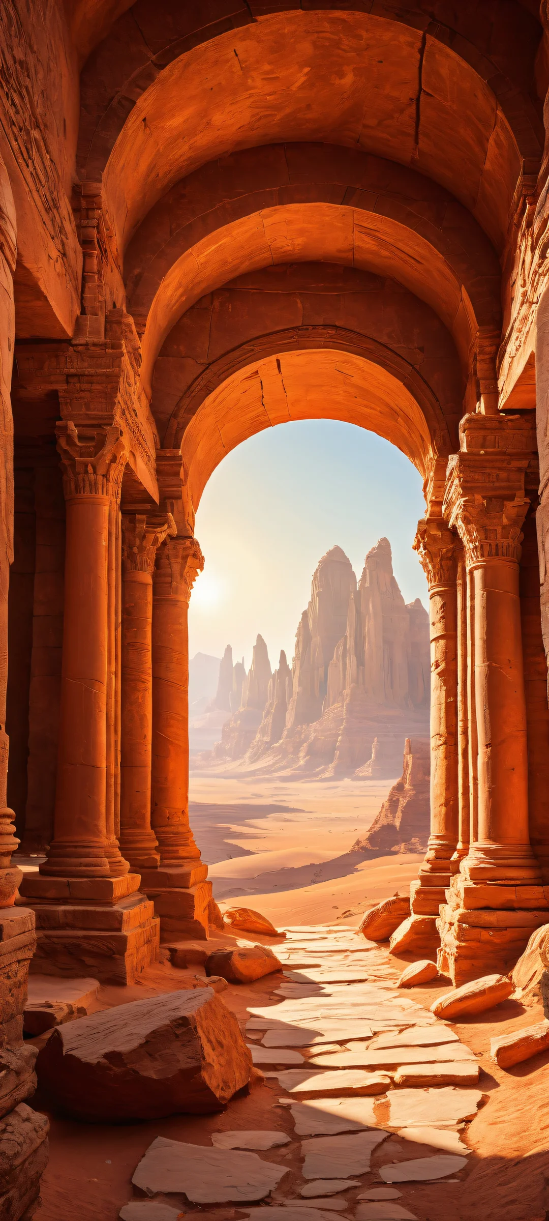 iPhone/Android users can now experience the breathtaking beauty of ancient ruins, perfectly framed by a vast, empty void on their mobile home screens.