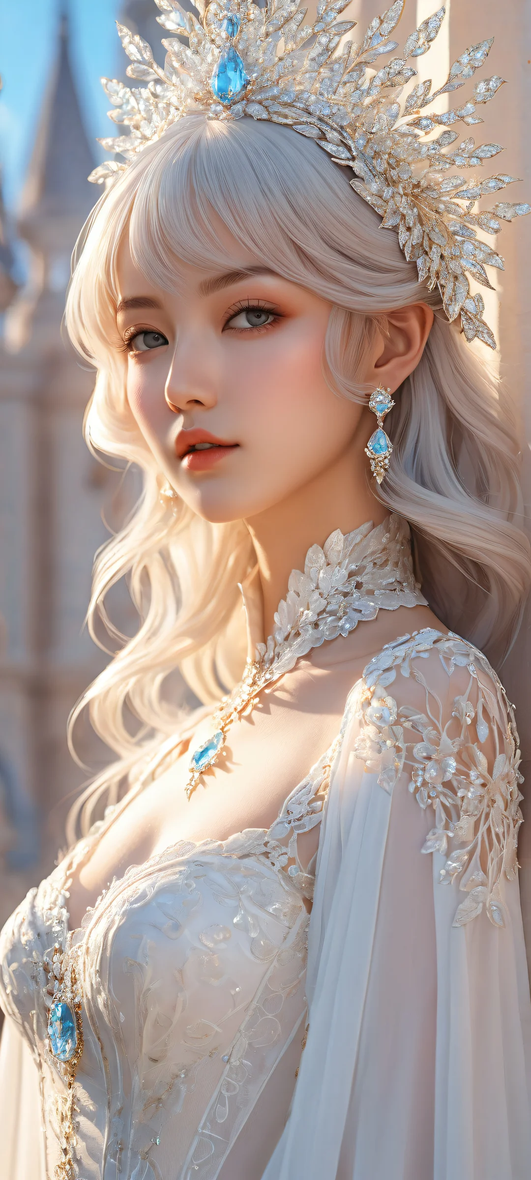 Anime girl artwork with intricate details on iPhone/Android