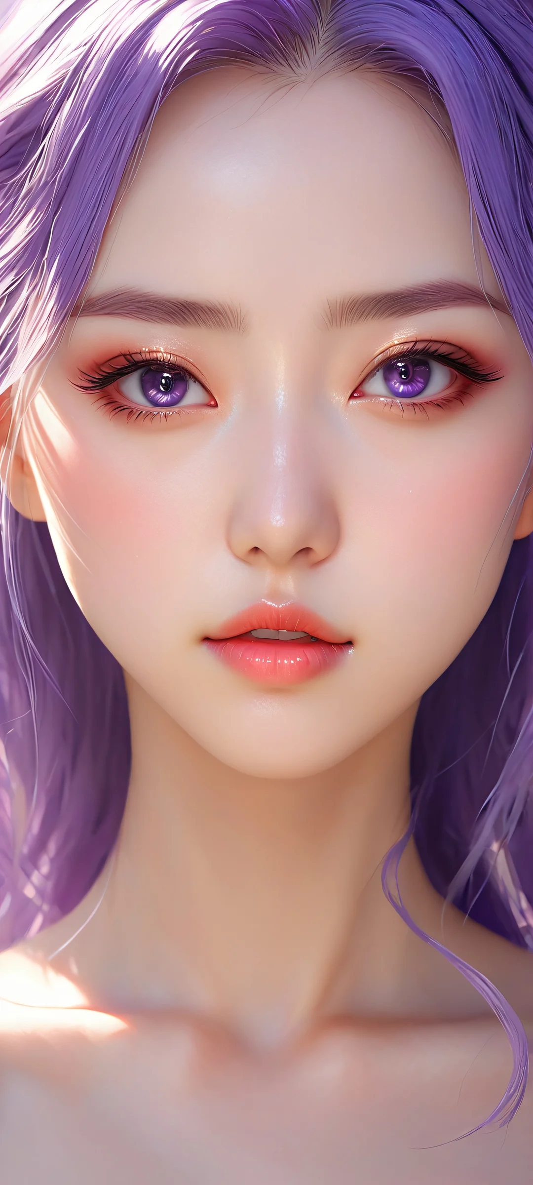Anime girls portrait with intricate details and void background, perfect for iPhone/Android home screens