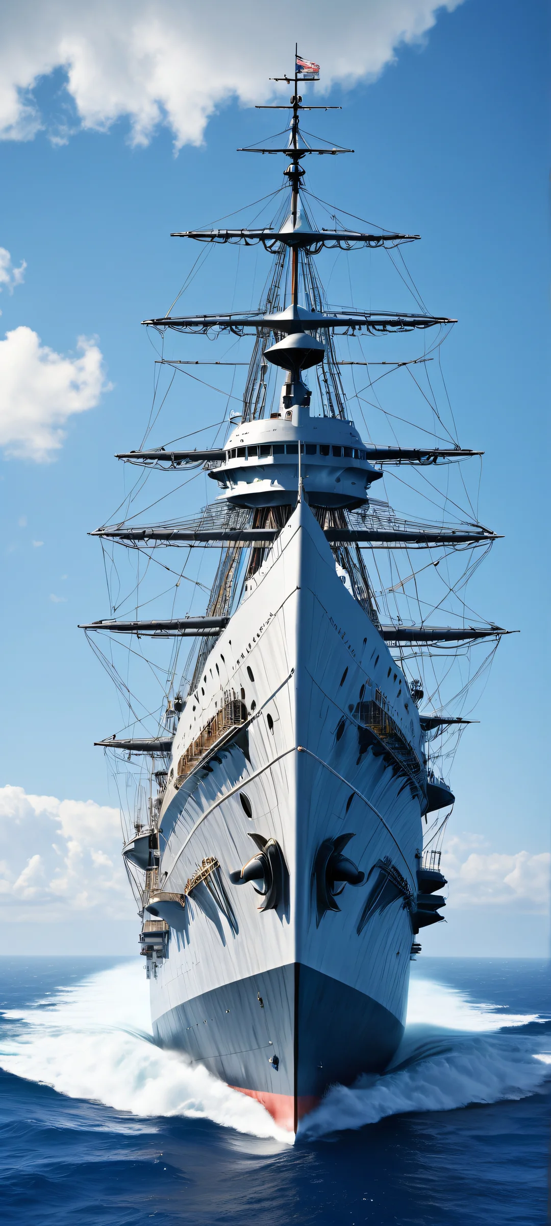 ARA Rivadavia Battle Cruiser artwork for iPhone/Android, showcasing micro-details and ethereal lighting.