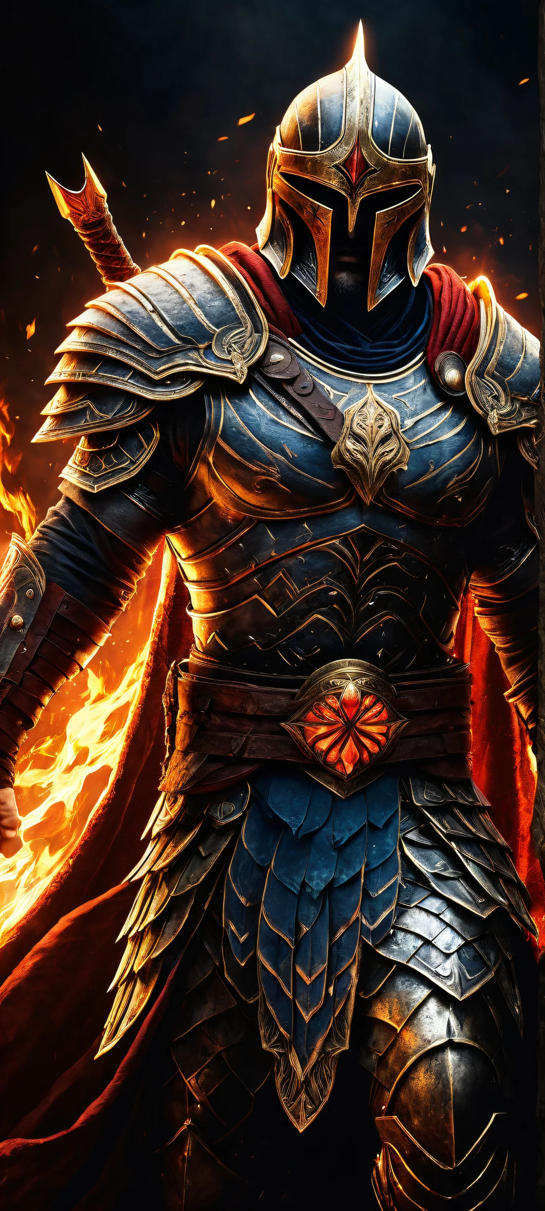 Ares, the god of war, stands out against a dark void background on your iPhone or Android device.