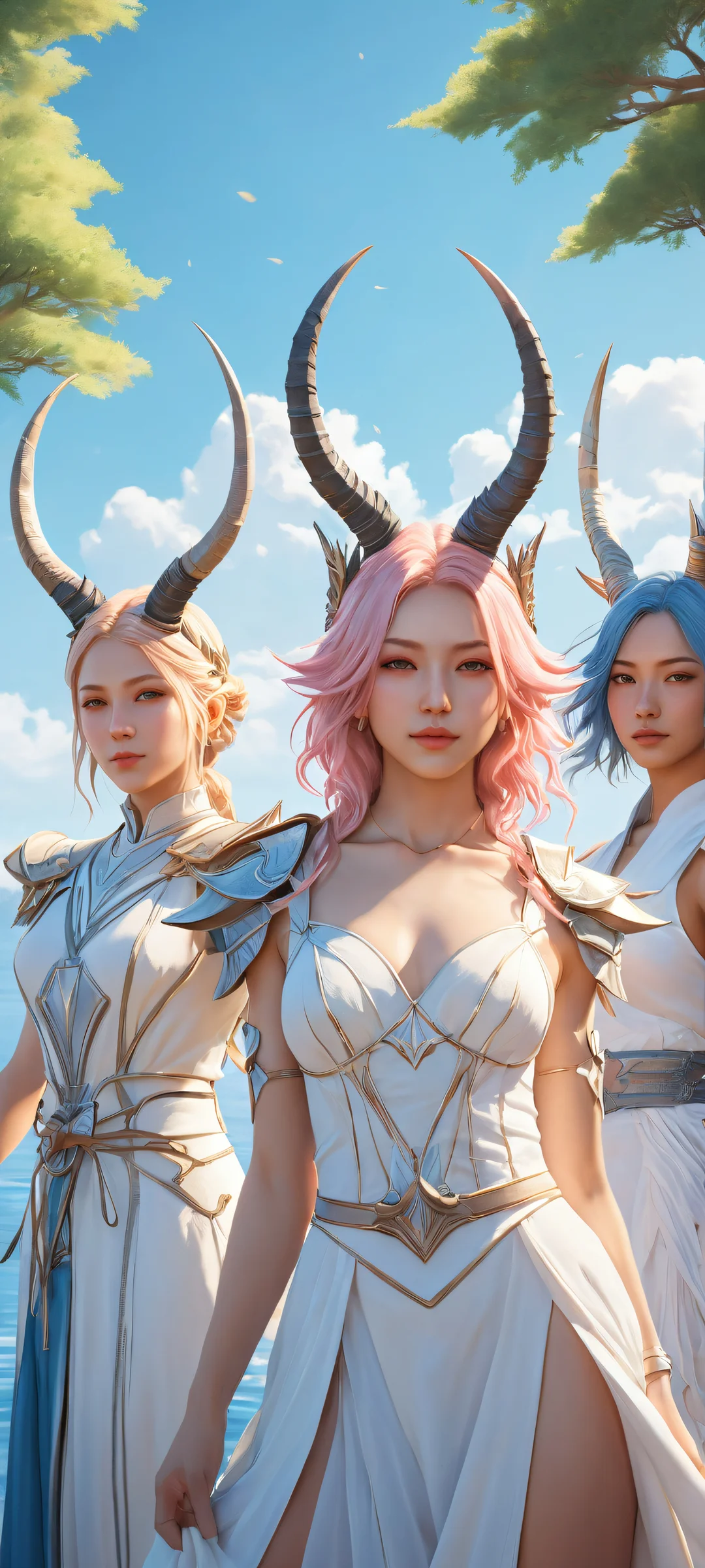 Breathtaking portrait of Arknights characters on a serene background for iPhone/Android wallpapers, perfeito para sua tela inicial.