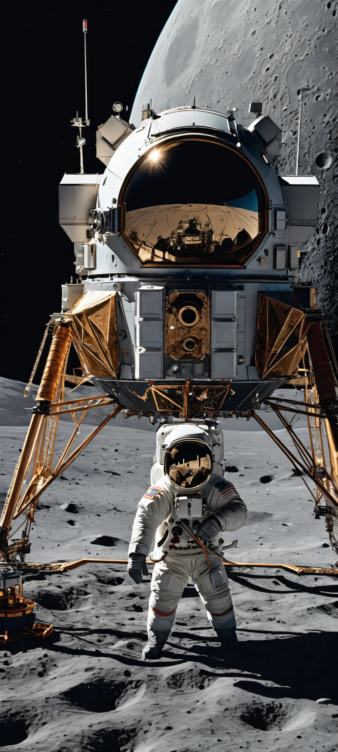 iPhone and Android users will be transported to the lunar surface with this breathtaking Artemis II wallpaper, featuring intricate details of the module's surface and interior mechanisms.