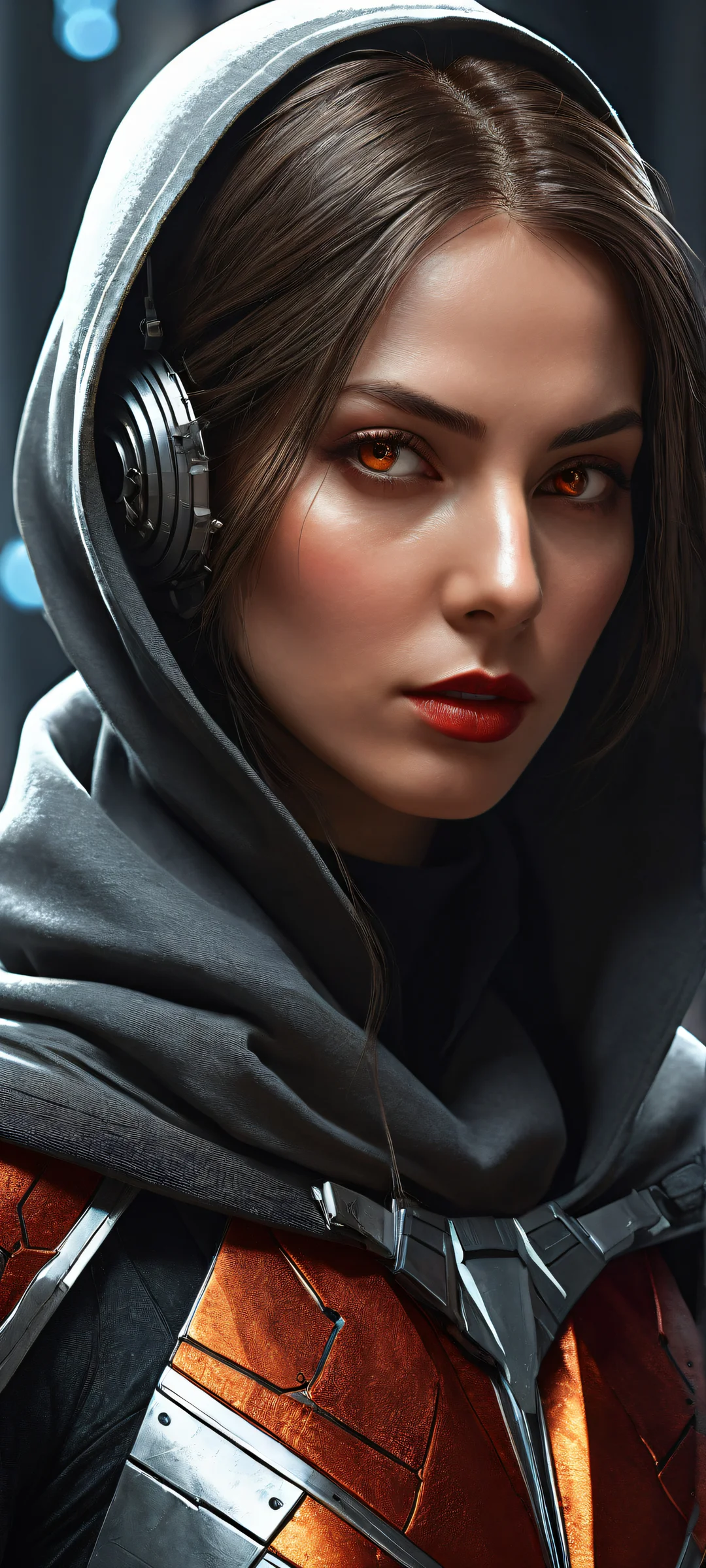 iPhone/Android users will love this stunning cyberpunk artwork of an assassin, with intricate rifle scopes and metallic textures. Perfectly optimized for your home screen!