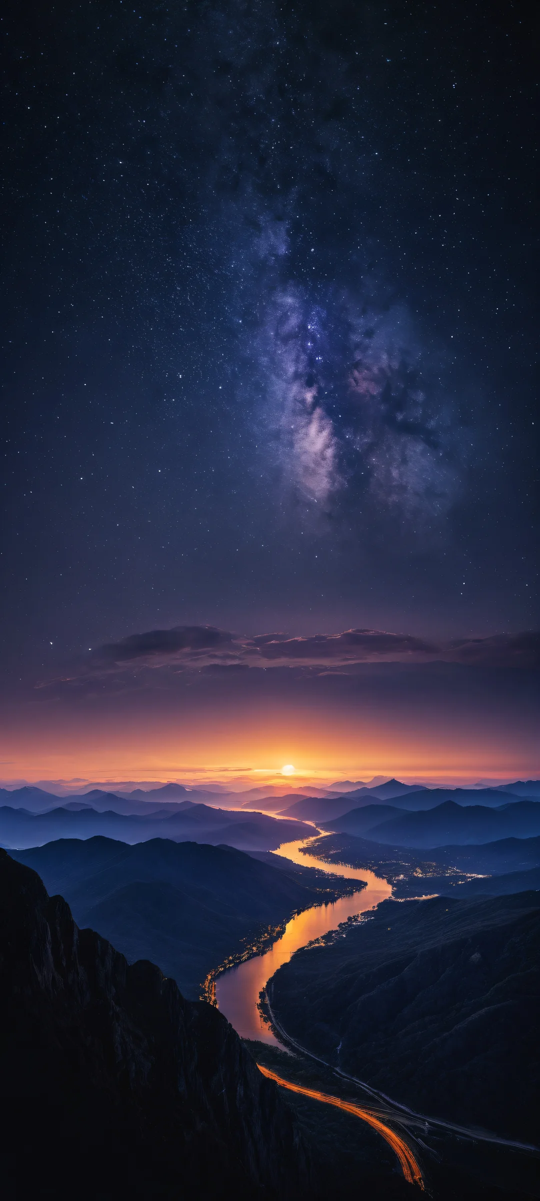 Breathtaking vertical portrait artwork of a luxuriant landscape on iPhone/Android, featuring intricate micro-details and insane depth of field.