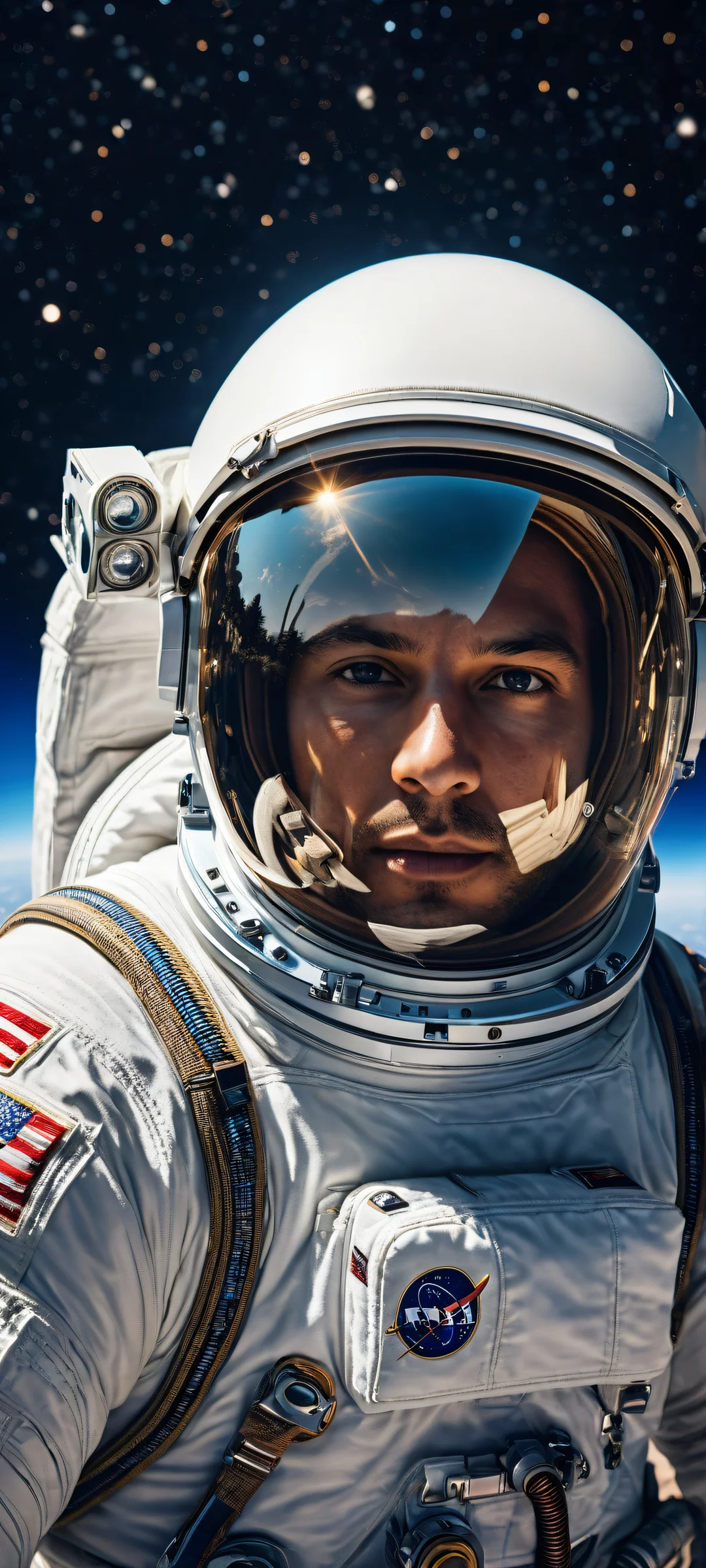 An astronaut floats amidst stars in a vast void, perfectly optimized for iPhone and Android home screens.
