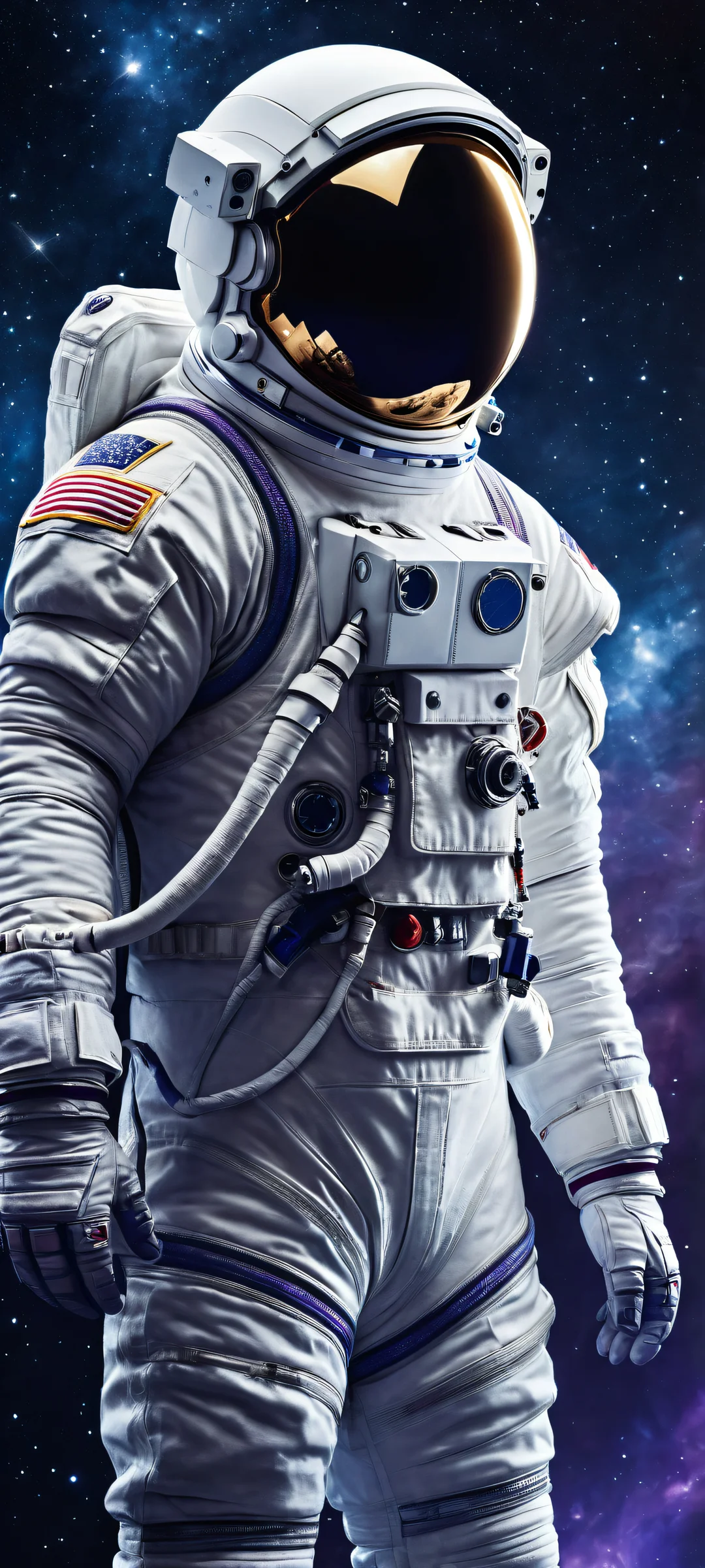 Beautiful astronaut portrait with iPhone/Android compatibility for your home screen