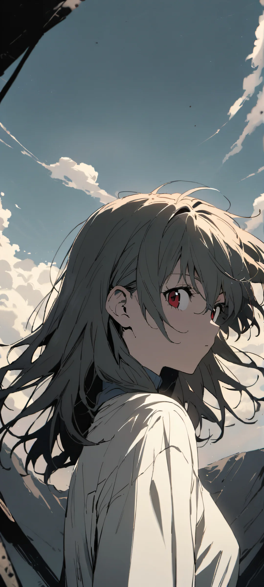 Asuka Langley Soryu from Neon Genesis Evangelion in a solo portrait, perfectly optimized for iPhone/Android home screens.