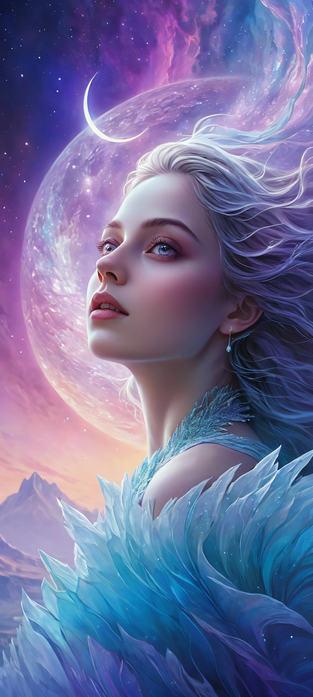 iPhone/Android wallpaper featuring breathtaking aurora artwork with intricate details and ethereal lighting, perfect for home screens.