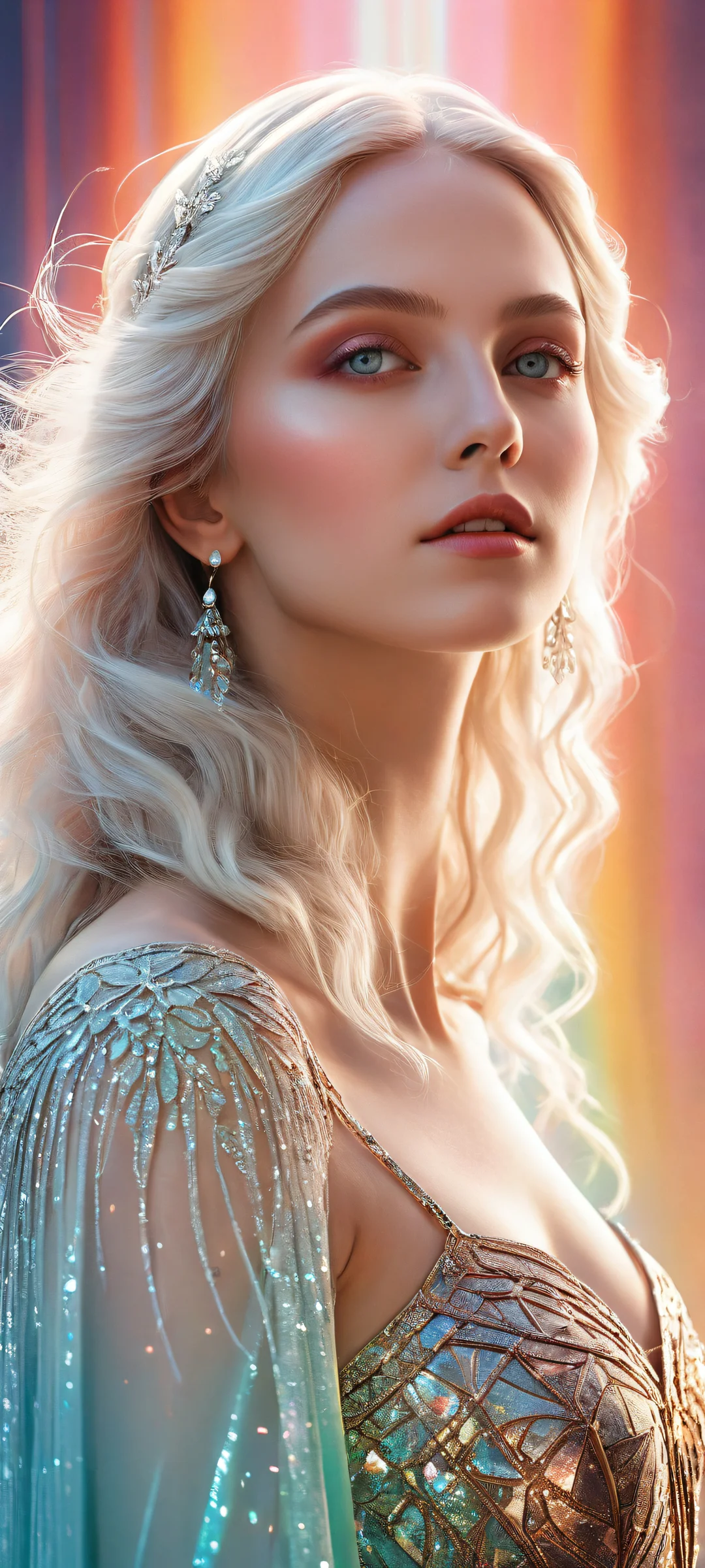 Vertical portrait artwork of Aurora on a pure void background, perfectly optimized for iPhone/Android home screens.