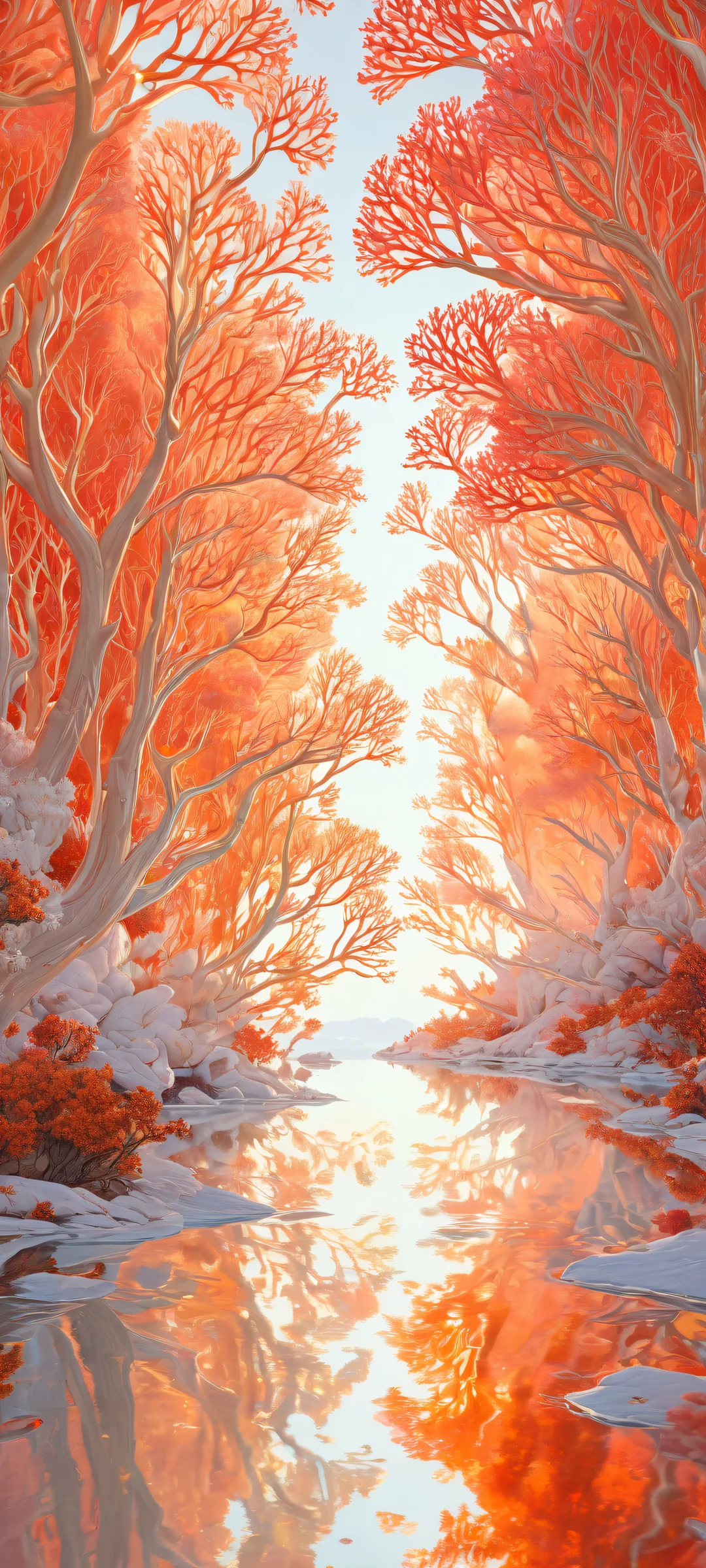 iPhone and Android users, behold! Aurora's stunning portrait artwork with intricate patterns and ray-traced reflections, perfectly optimized for seamless UI integration.