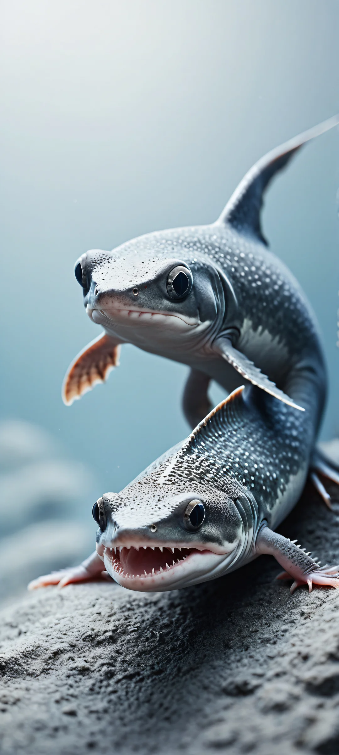 A majestic axolotl against a pristine void, perfectly optimized for iPhone and Android home screens.