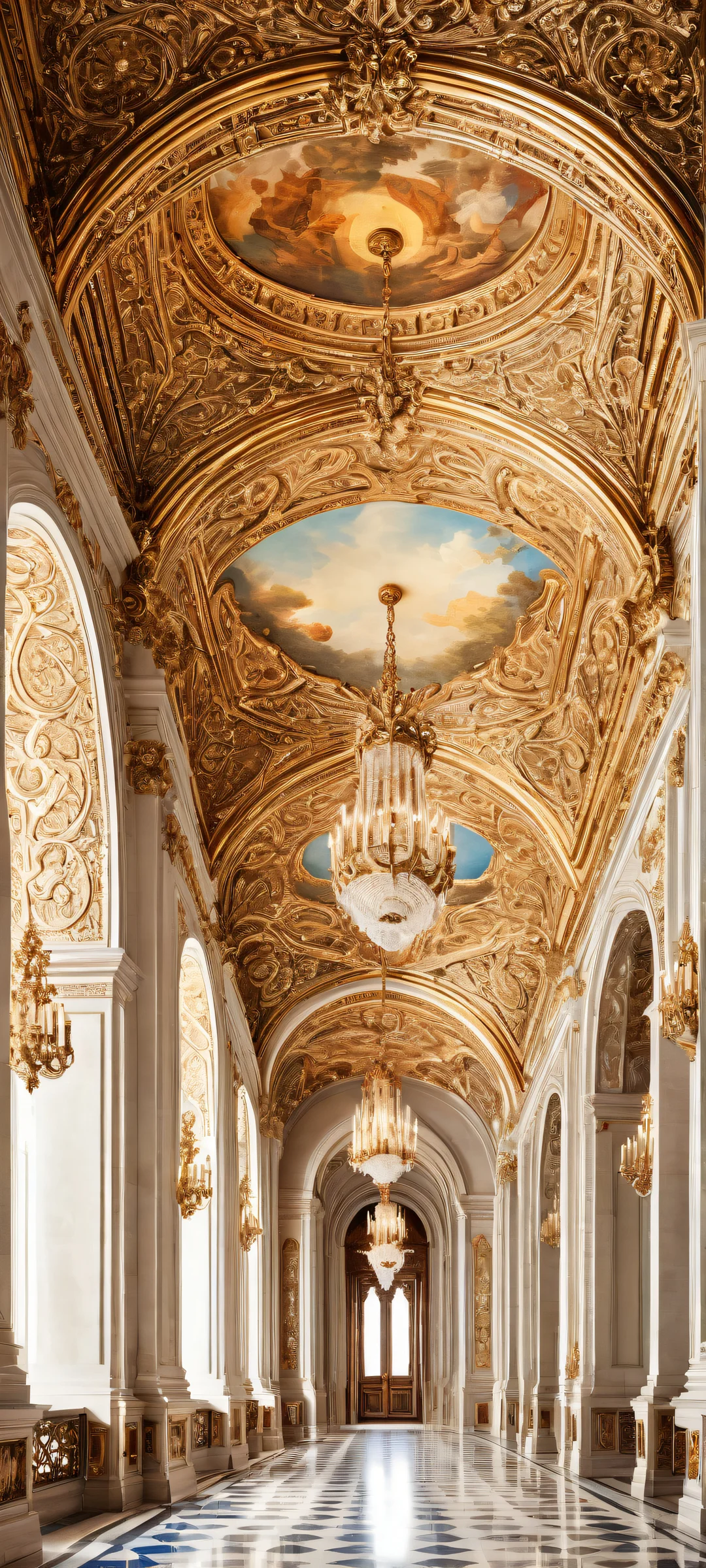 A majestic Baroque-inspired architecture on a clean background with iPhone and Android devices. Perfectly optimized for home screens.