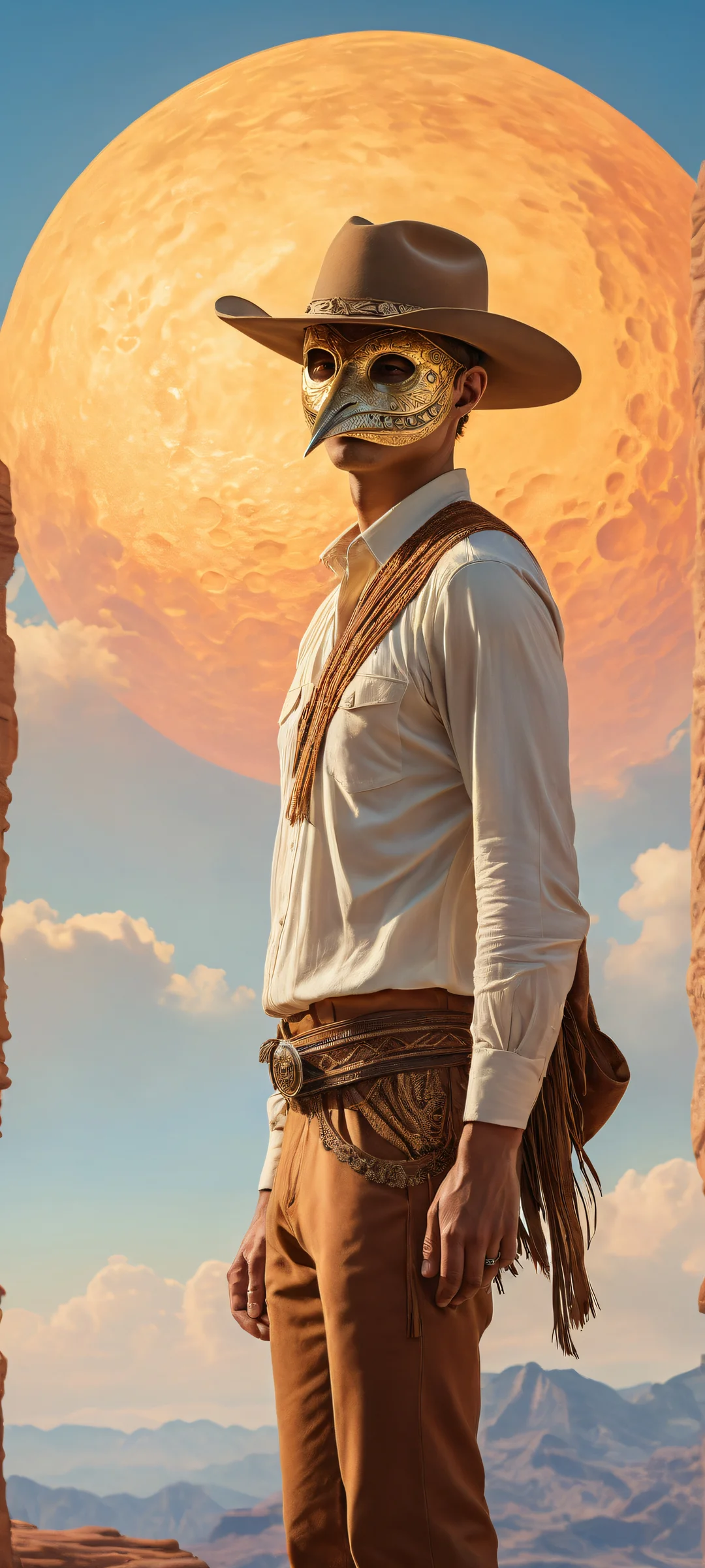 Ethereal artwork of Bird Boy on a pure void background with iPhone/Android perfect for home screens.