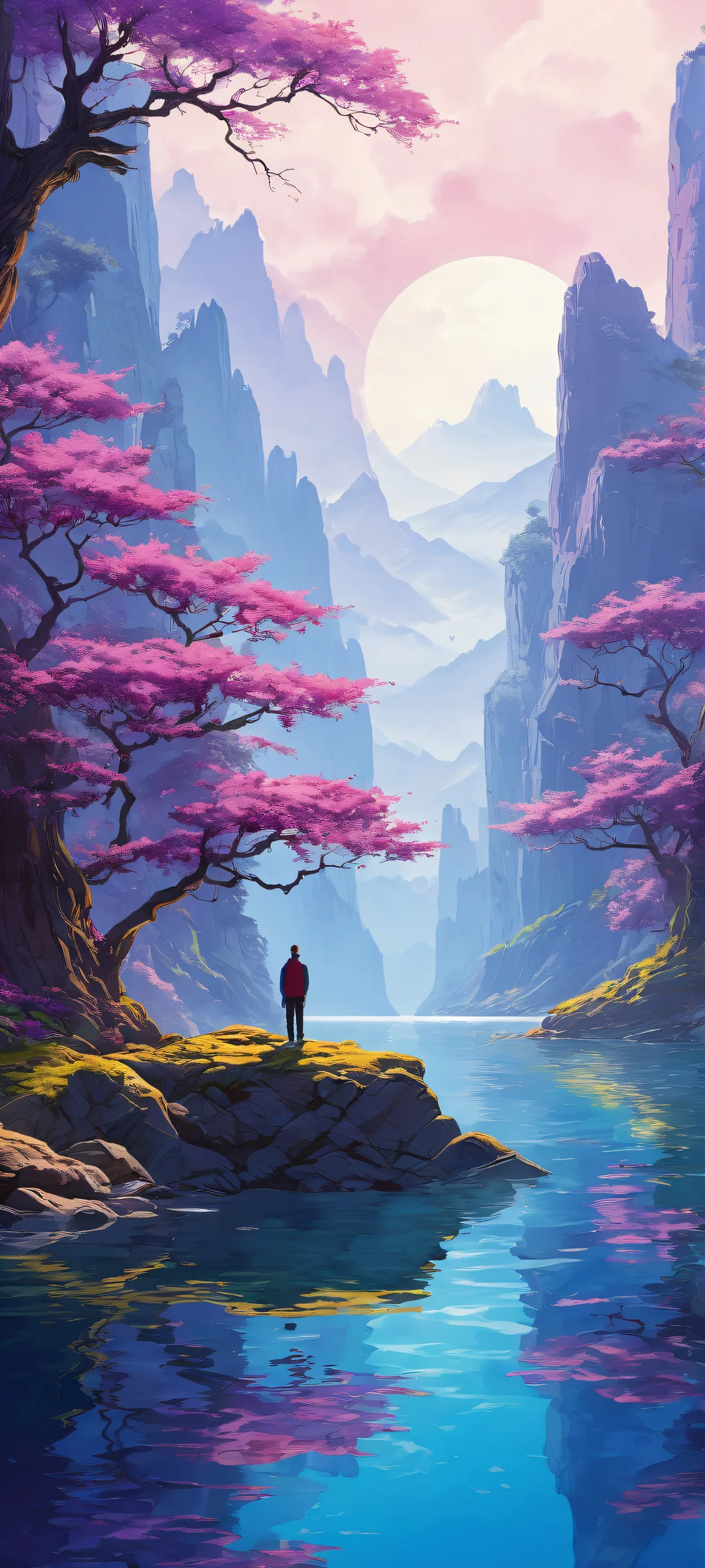 Botanical Oasis 2K QHD Home Screen Delightful botanical illustrations on iPhone/Android home screen, perfect for a calming and serene mobile wallpaper experience.