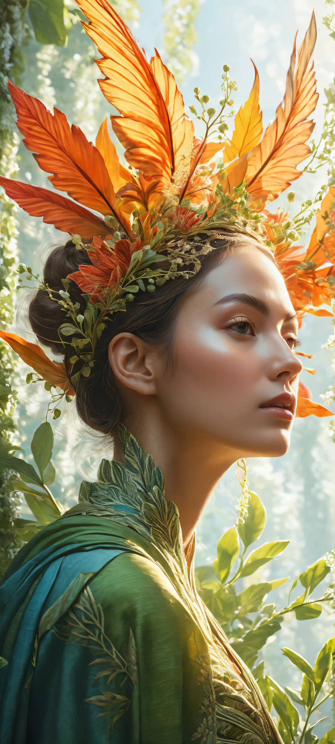 iPhone/Android users will love this breathtaking botanical artwork featuring intricate illustrations in the lower middle section with insane micro-details, perfectly clean and empty top half, vast pure void of negative space, and an award-winning digital art style.