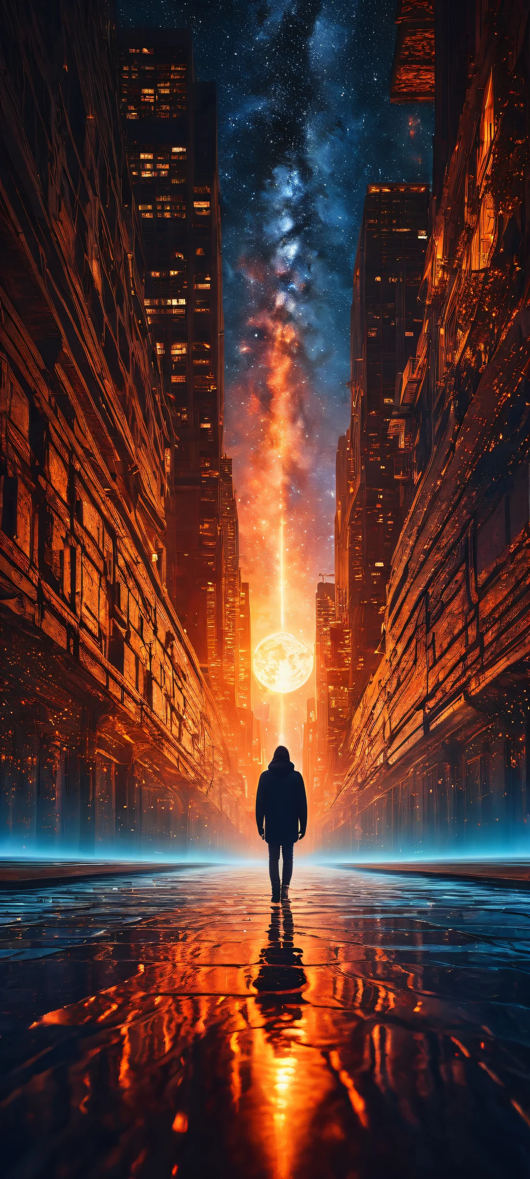 iPhone/Android users will be mesmerized by this stunning vertical portrait artwork of a world without light, featuring intricate patterns and textures that pulse with otherworldly energy.