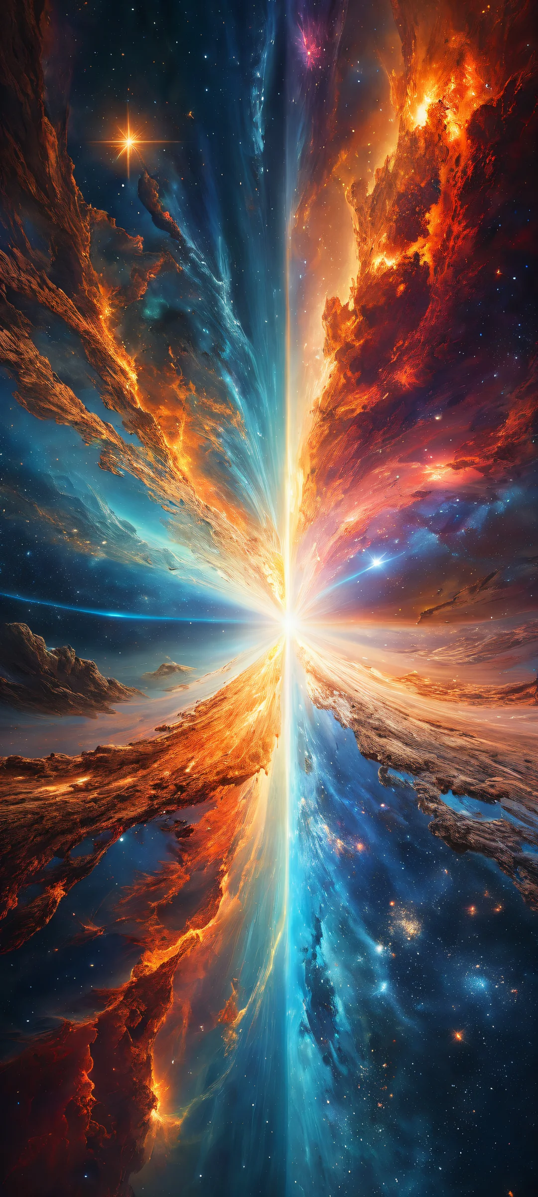 Stunning portrait of celestial bodies on iPhone/Android home screen with breathtaking micro-details and ethereal lighting.