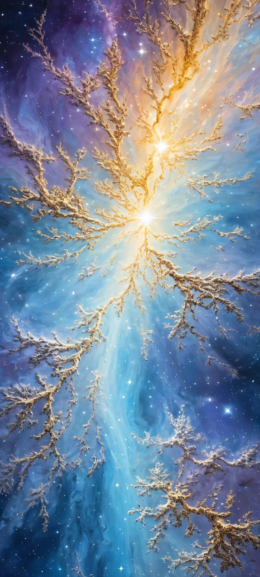 A mesmerizing celestial map for iPhone/Android with intricate star constellations and galaxies, perfectly optimized for home screens.