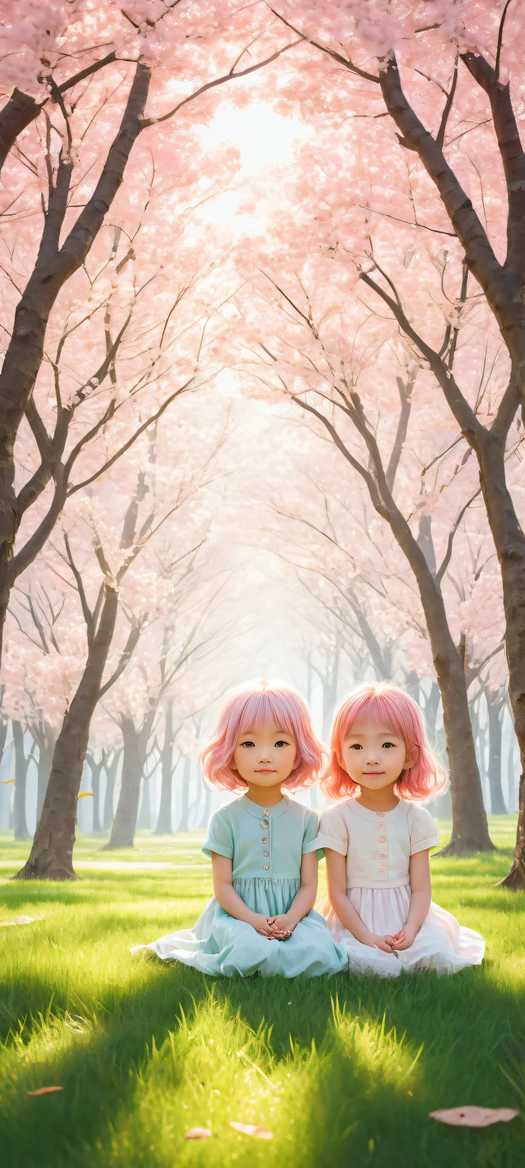 Adorable chibi girls with intricate details on iPhone and Android devices.