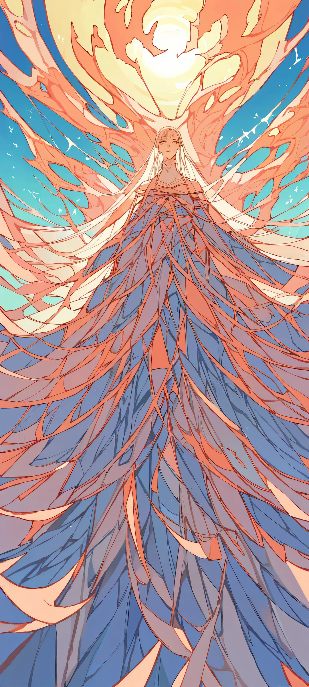 Chito & Yuuri's Tranquil Moment Aesthetic Phone Wallpaper iPhone/Android wallpaper featuring Chito and Yuuri in a serene coastal setting, with intricate facial expressions and hair details.