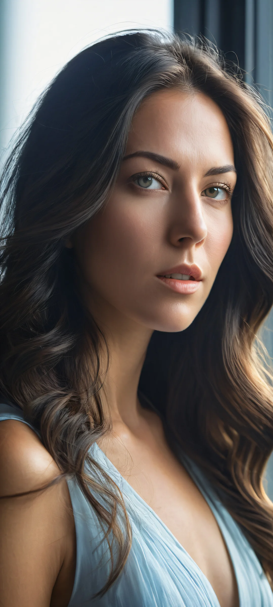 Portrait of Christina Koch on iPhone/Android with a stunning Artemis 2 mission background and intricate details.