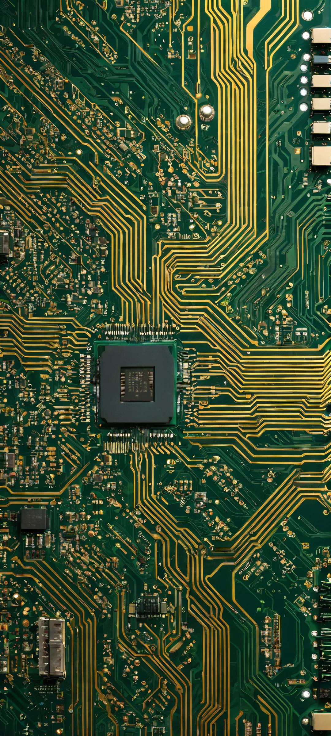 Award-winning digital art featuring a stunning portrait of a circuit board on an iPhone or Android device.