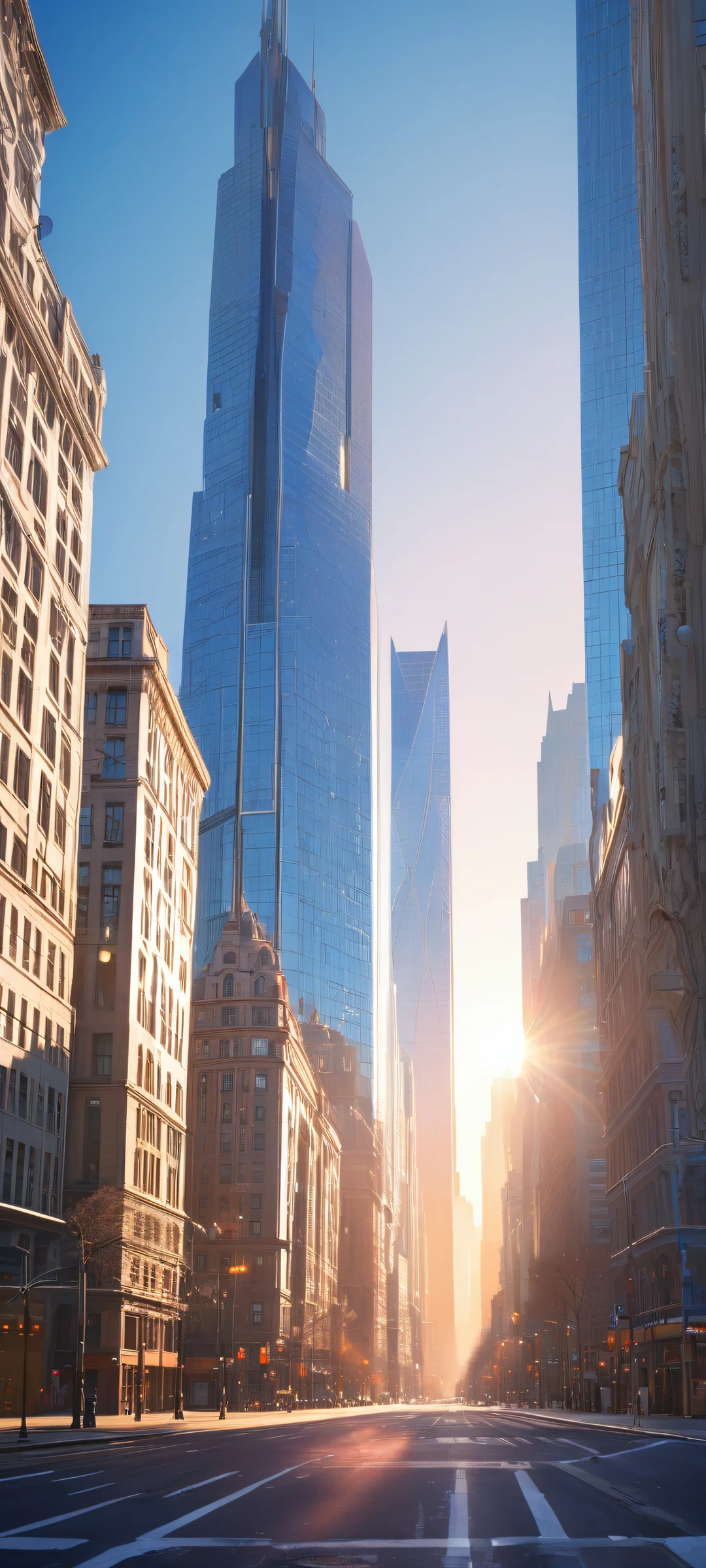 Majestic cityscape artwork for iPhone and Android with intricate details and ethereal lighting, perfectly optimized for home screens.