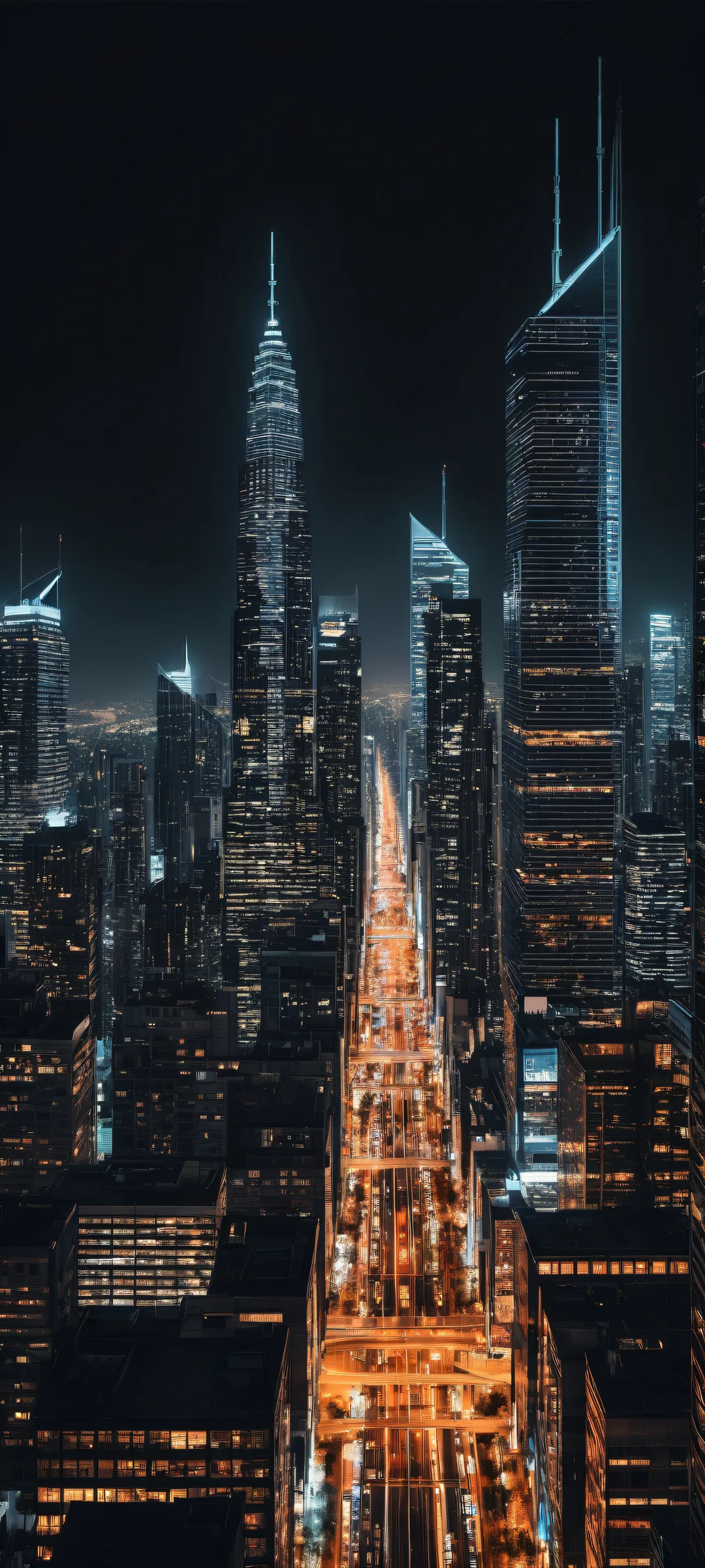 A breathtaking vertical portrait of a minimalist cityscape for iPhone/Android, showcasing exceptional visual storytelling with stunning textures and scale.