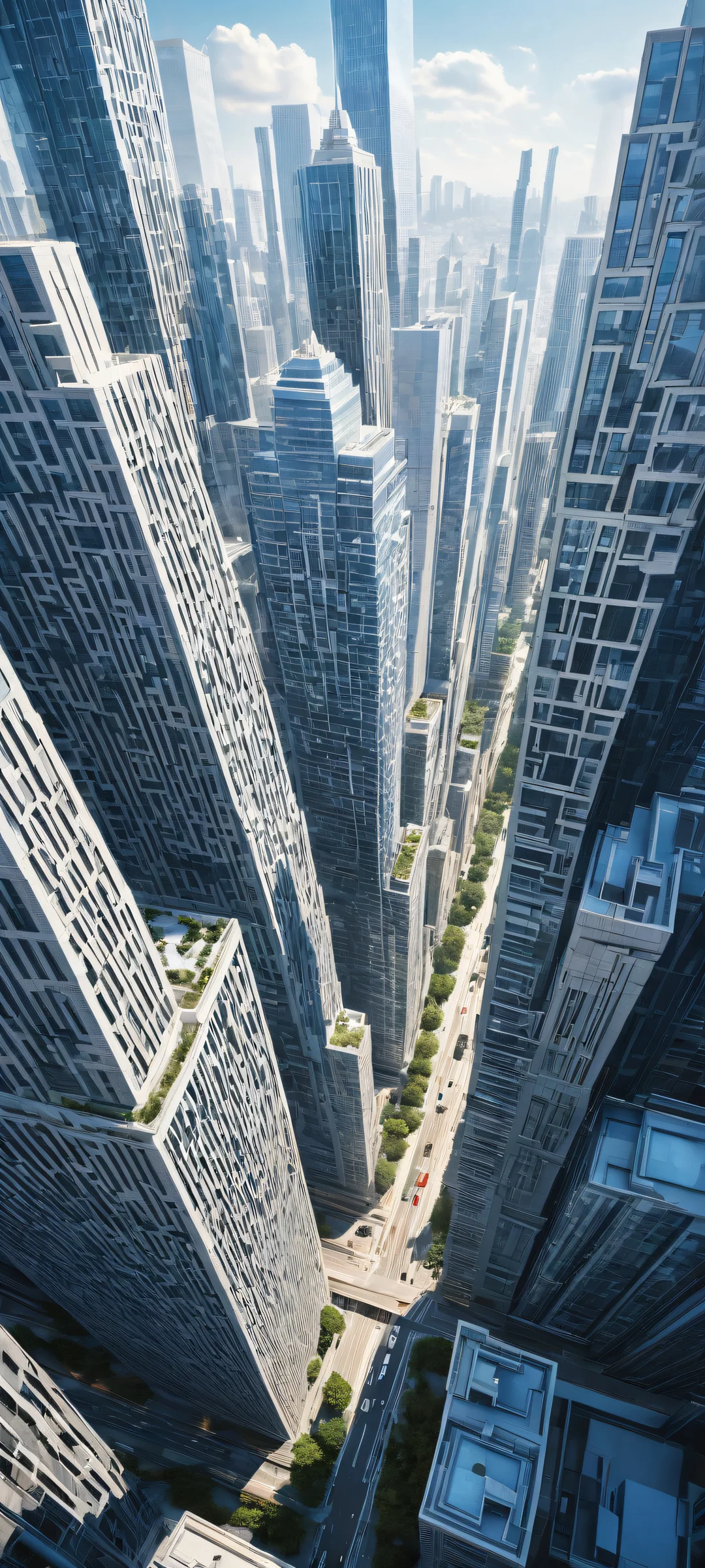 Award-winning digital artwork of a cityscape on an iPhone/Android device background, featuring intricate textures and architecture.