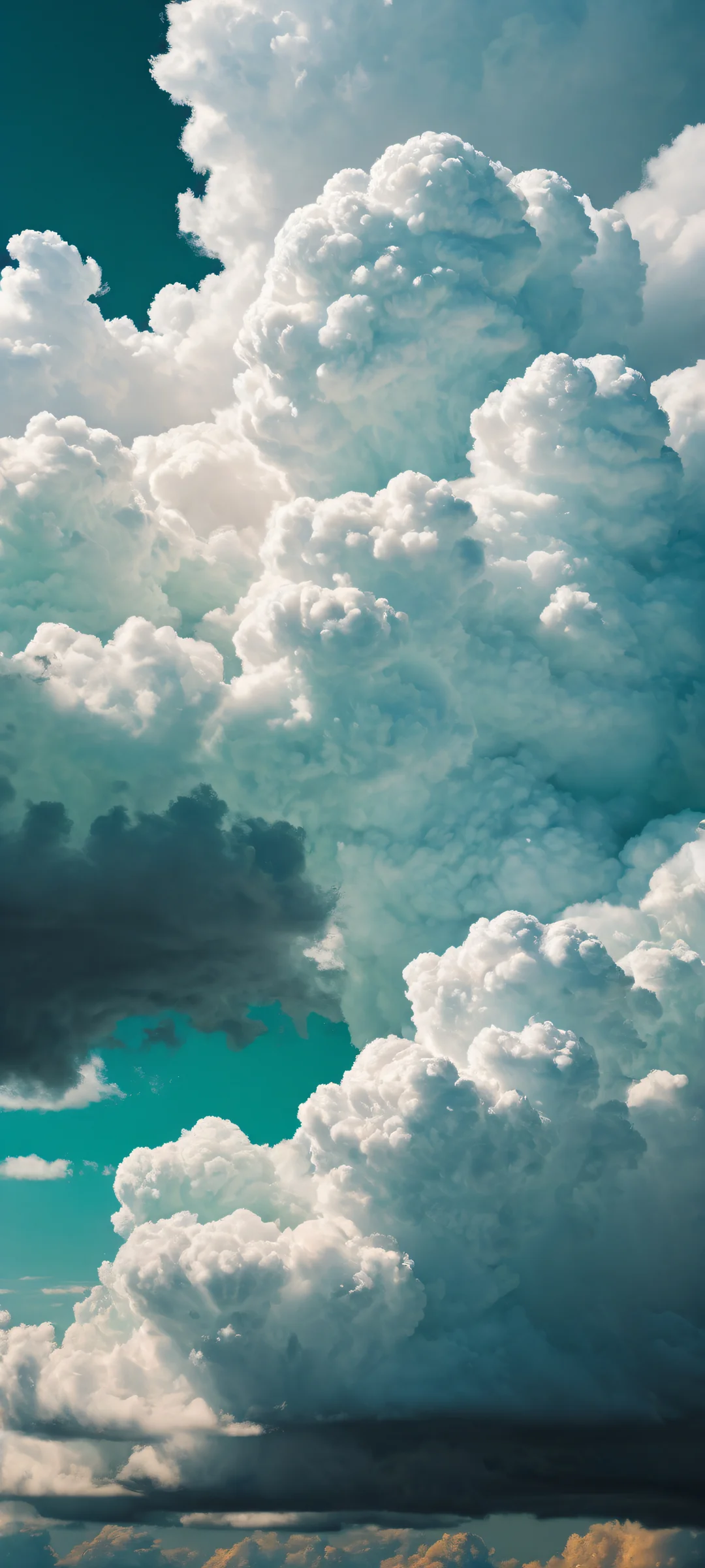 A stunning cloud formation on a pure white background, iPhone と Android のホーム画面に完全に最適化.
